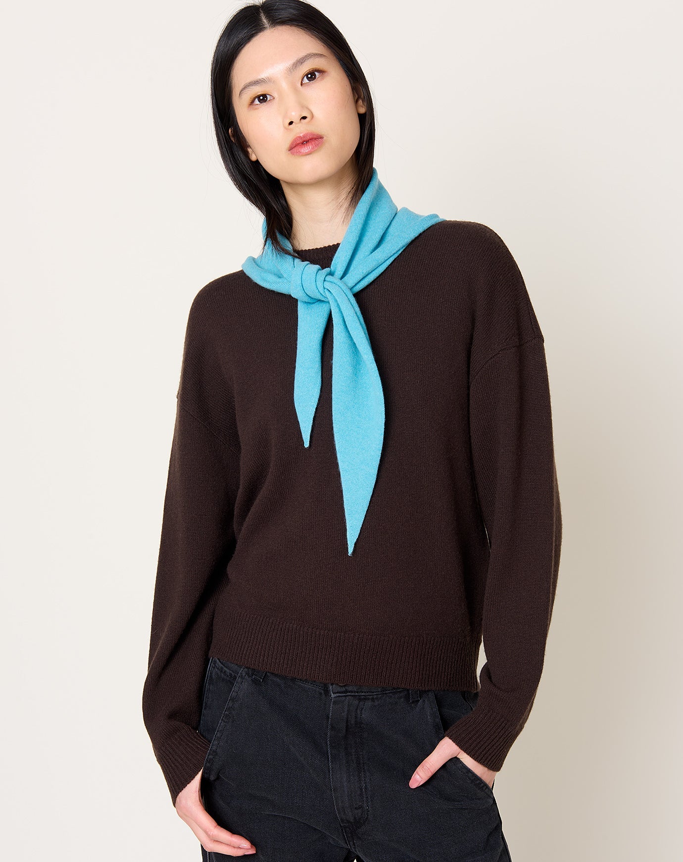 Demylee Nessa Cashmere Bandana in Ocean Blue