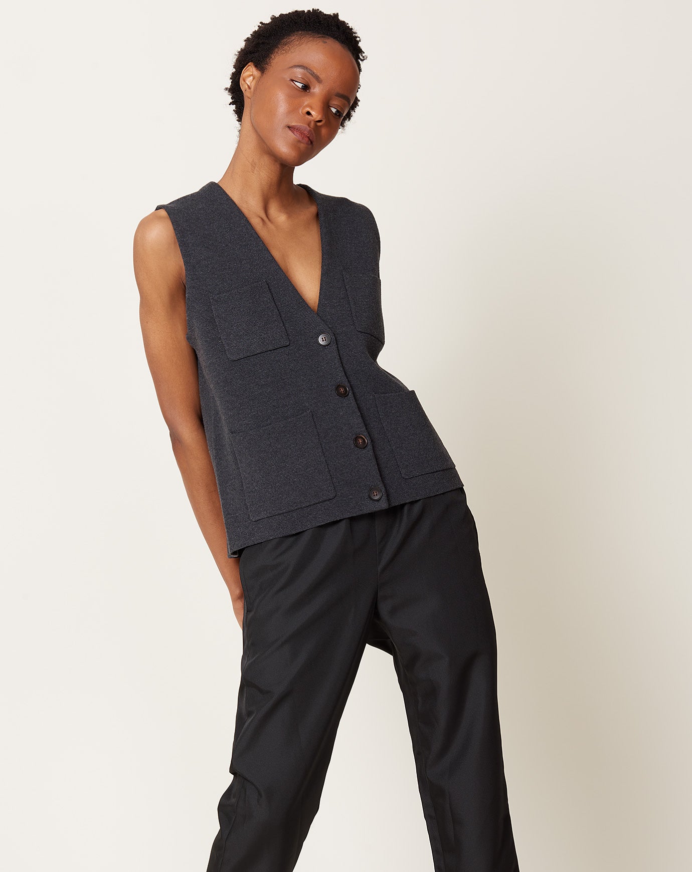 Demylee Revy Vest in Charcoal