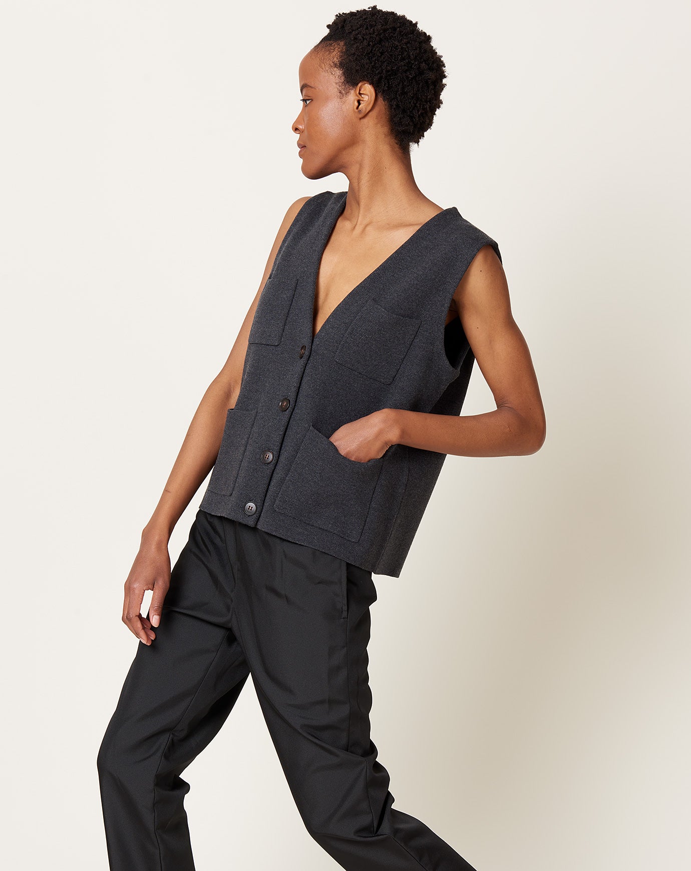 Demylee Revy Vest in Charcoal