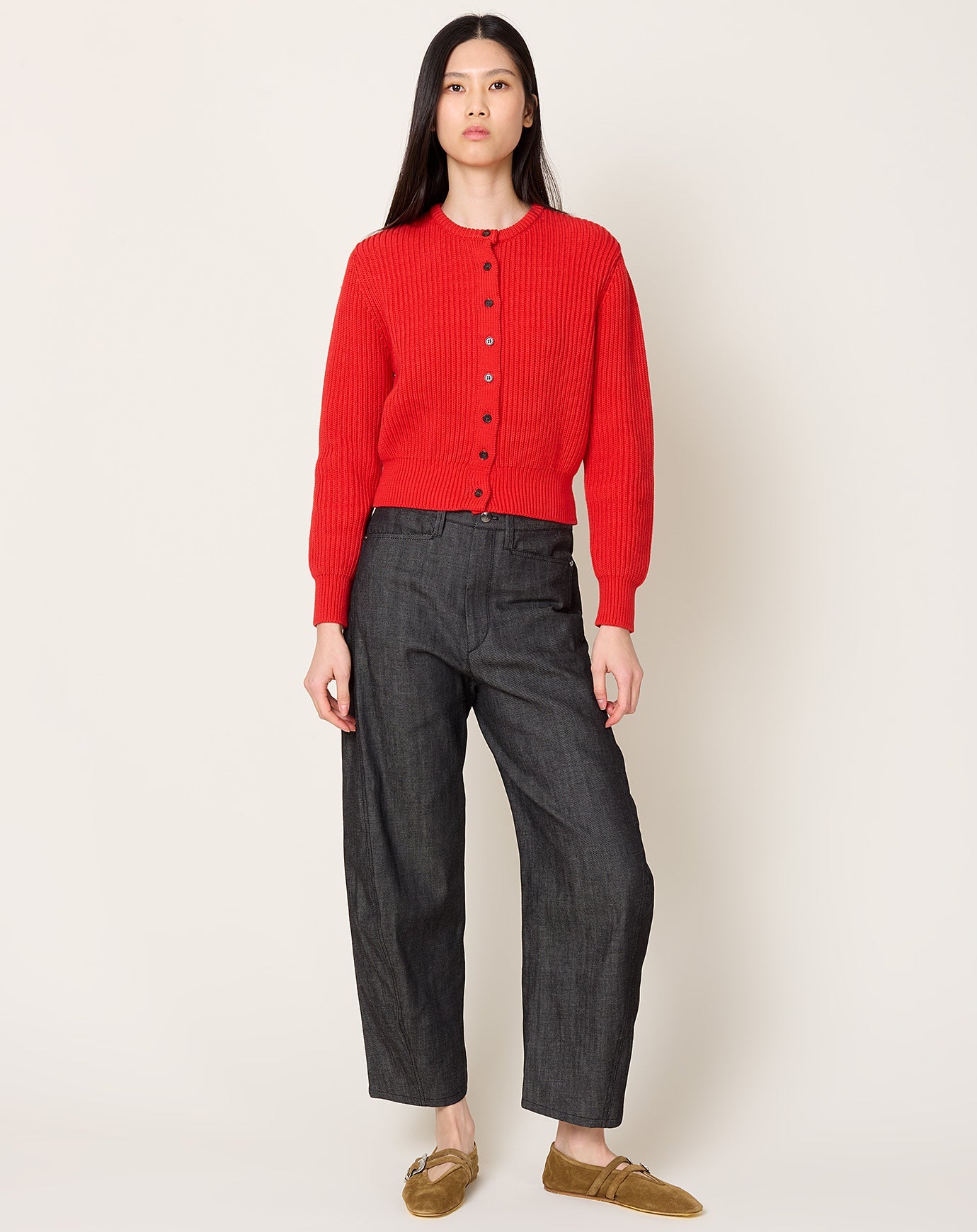 Demylee Riana Cotton Cardigan in Vermillion
