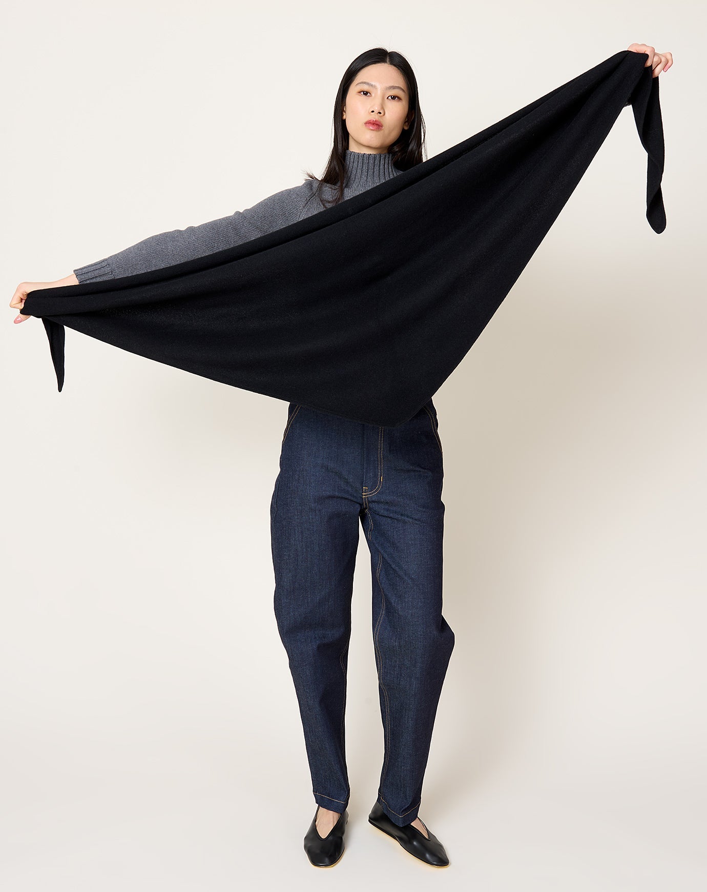 Demylee Ruri Large Cashmere Bandana in Black