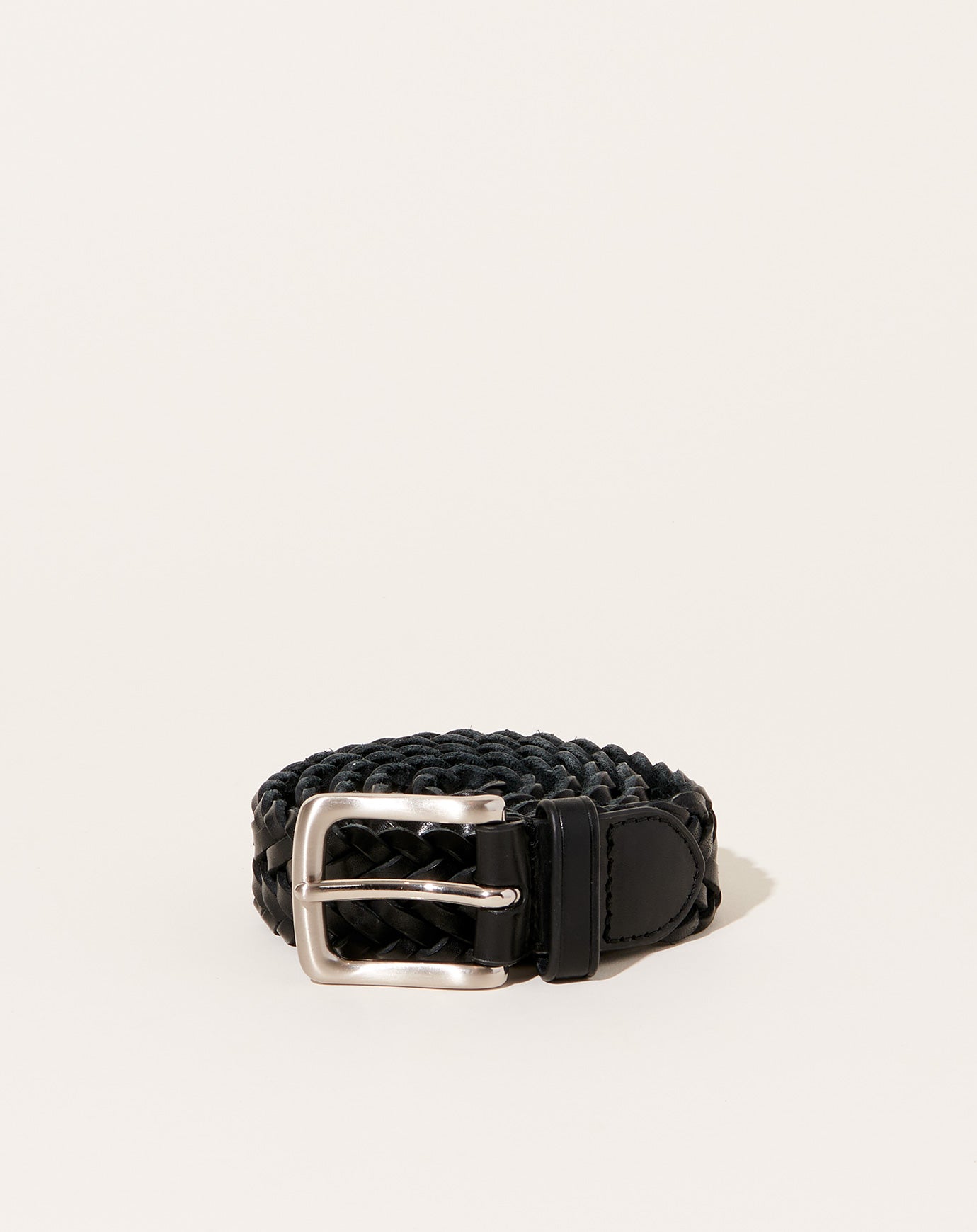 Dragon Diffusion Braided Leather Belt in Black