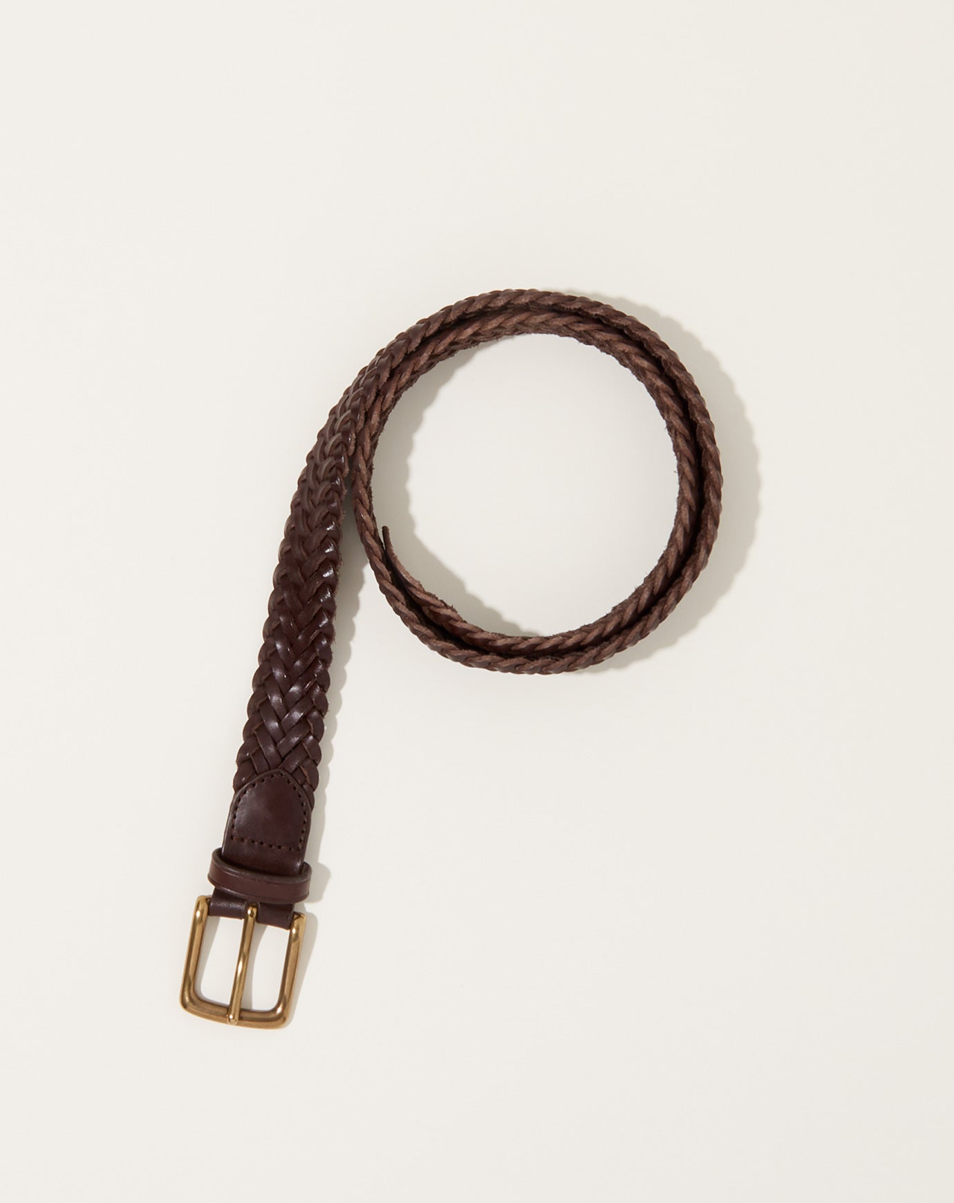 Dragon Diffusion Braided Leather Belt in Dark Brown