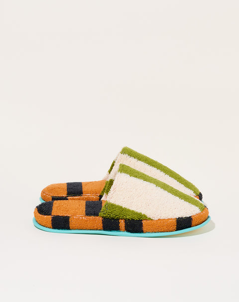 Terry Slippers in Juniper Stripe | Dusen Dusen | Covet + Lou 