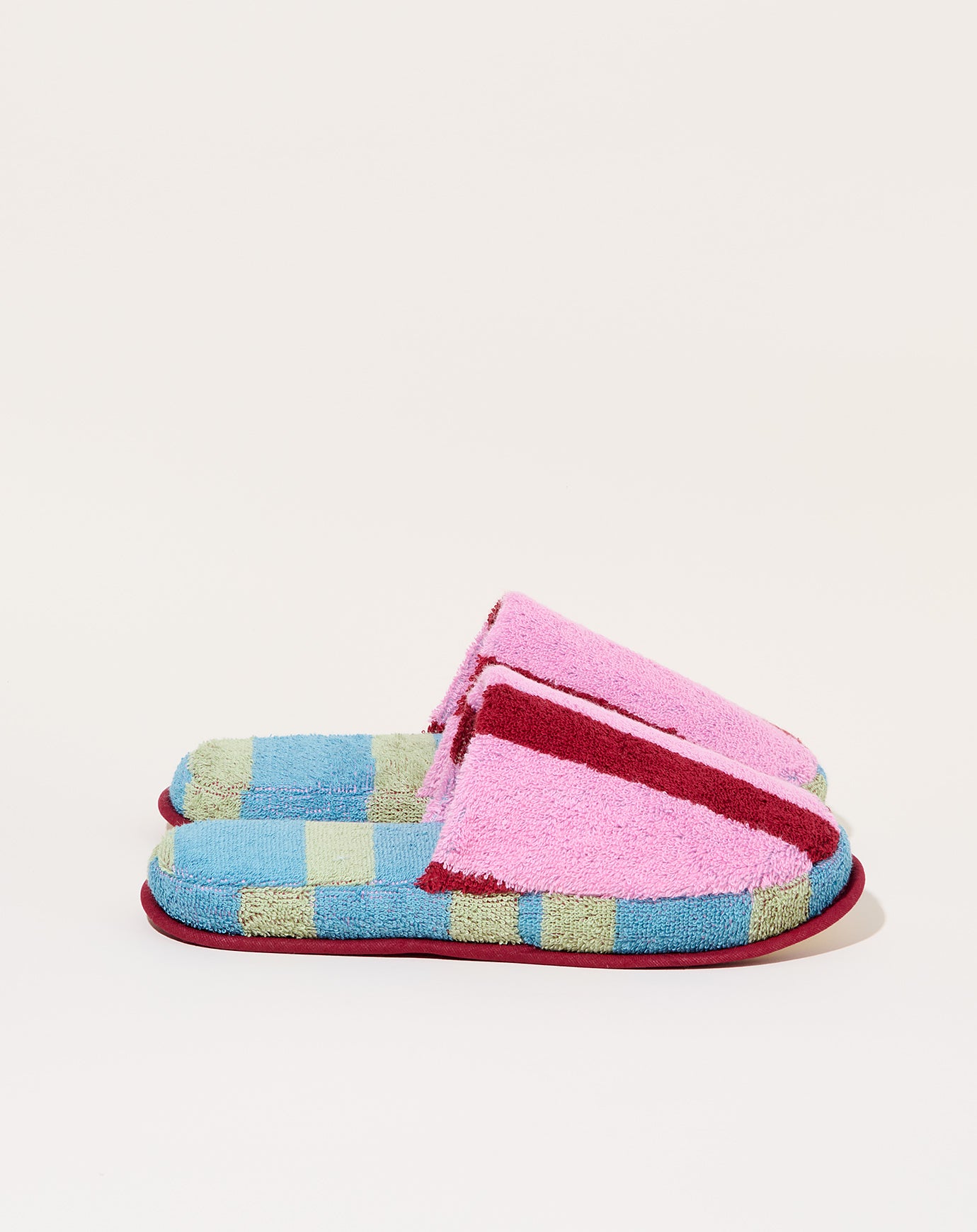 Dusen Dusen Terry Slippers in Magnolia Stripe