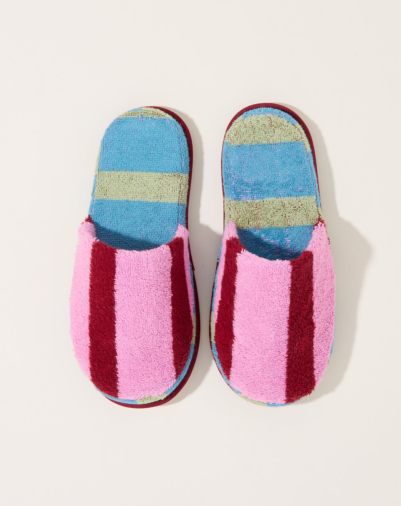 Dusen Dusen Terry Slippers in Magnolia Stripe
