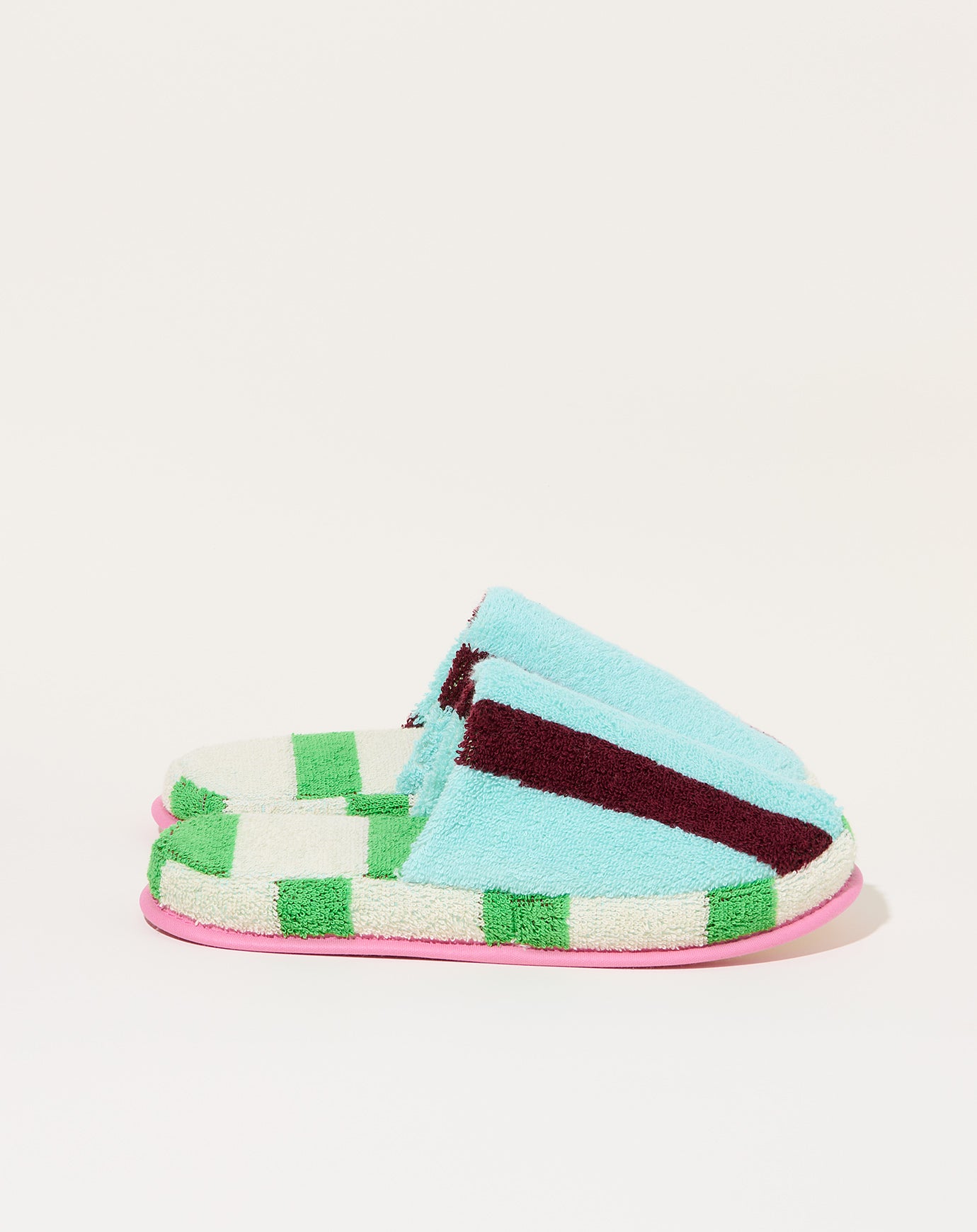 Dusen Dusen Terry Slippers in Willow Stripe
