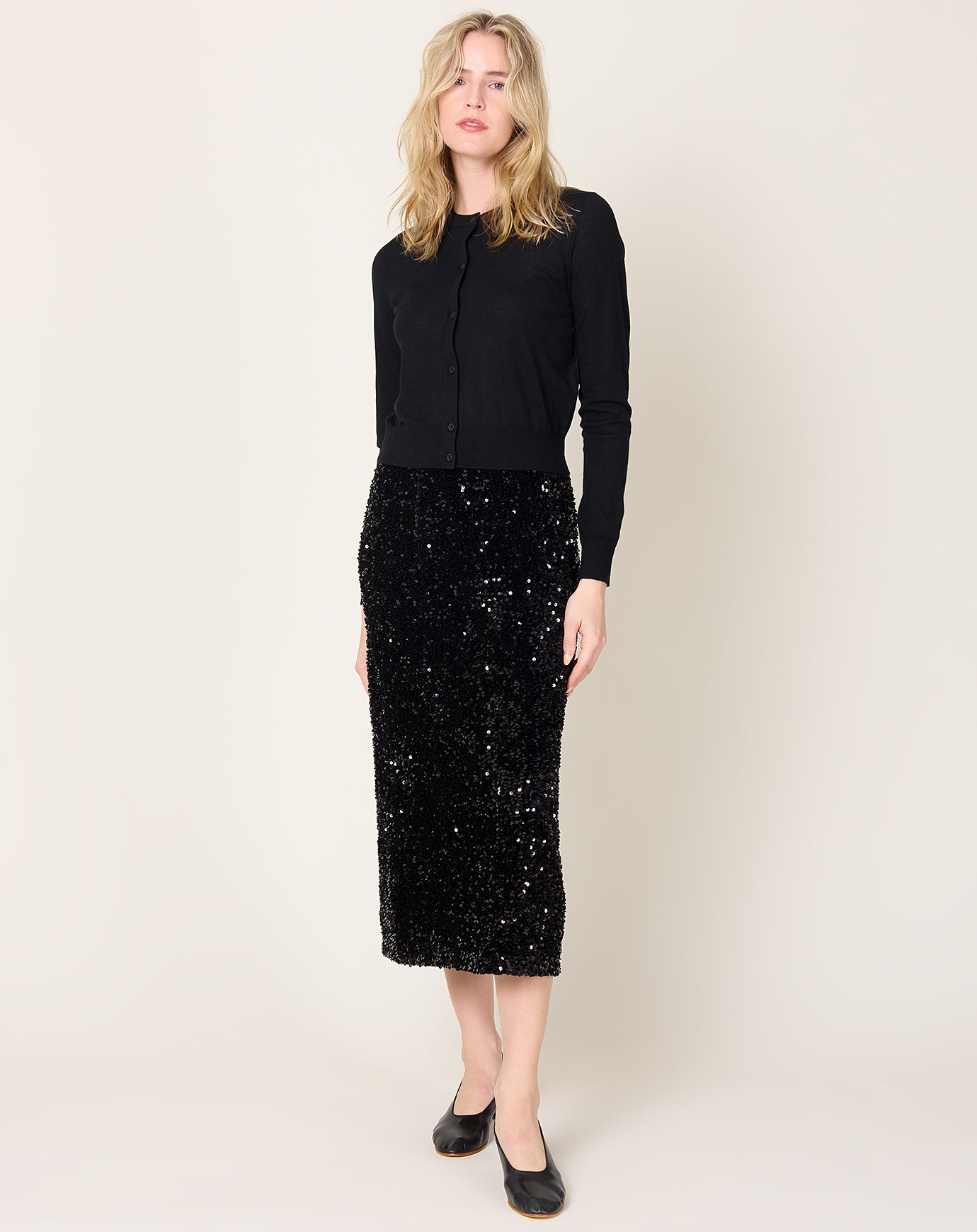 Eleph Penny Skirt in Black Shine