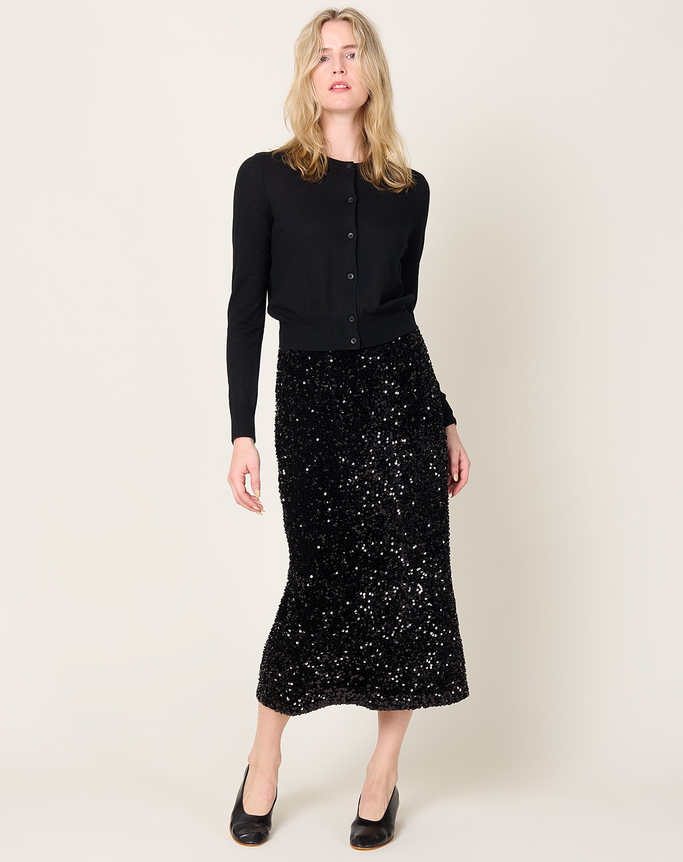 Eleph Penny Skirt in Black Shine