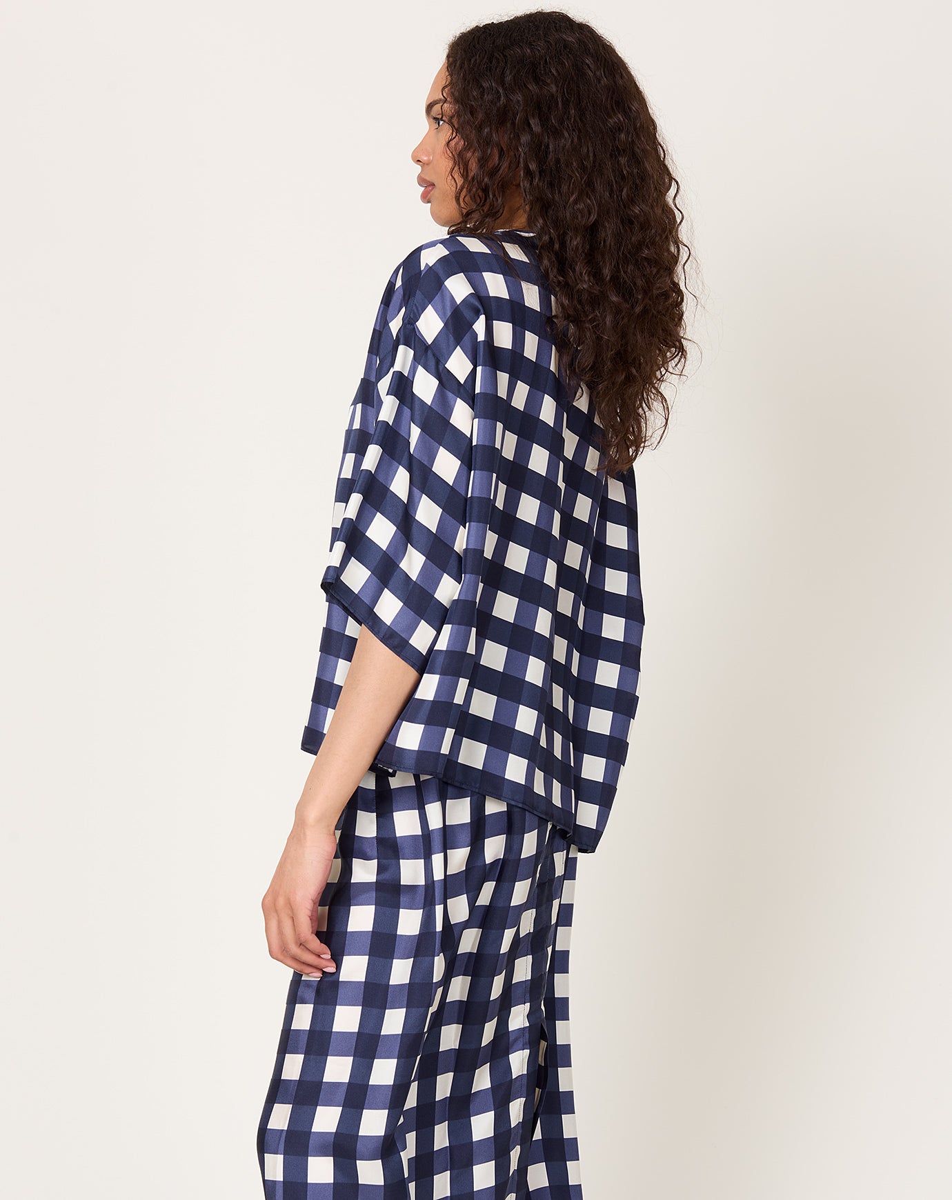 Eleph Simple Tee in Navy Check