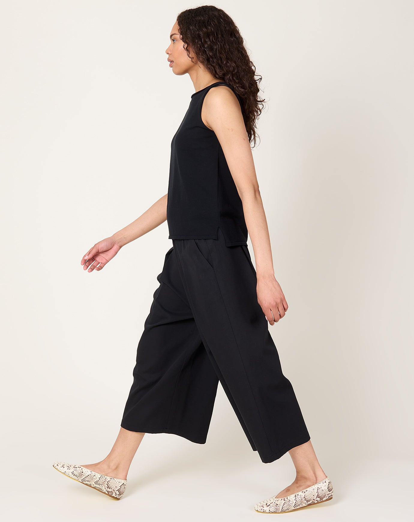 evam eva Cotton Culottes in Black