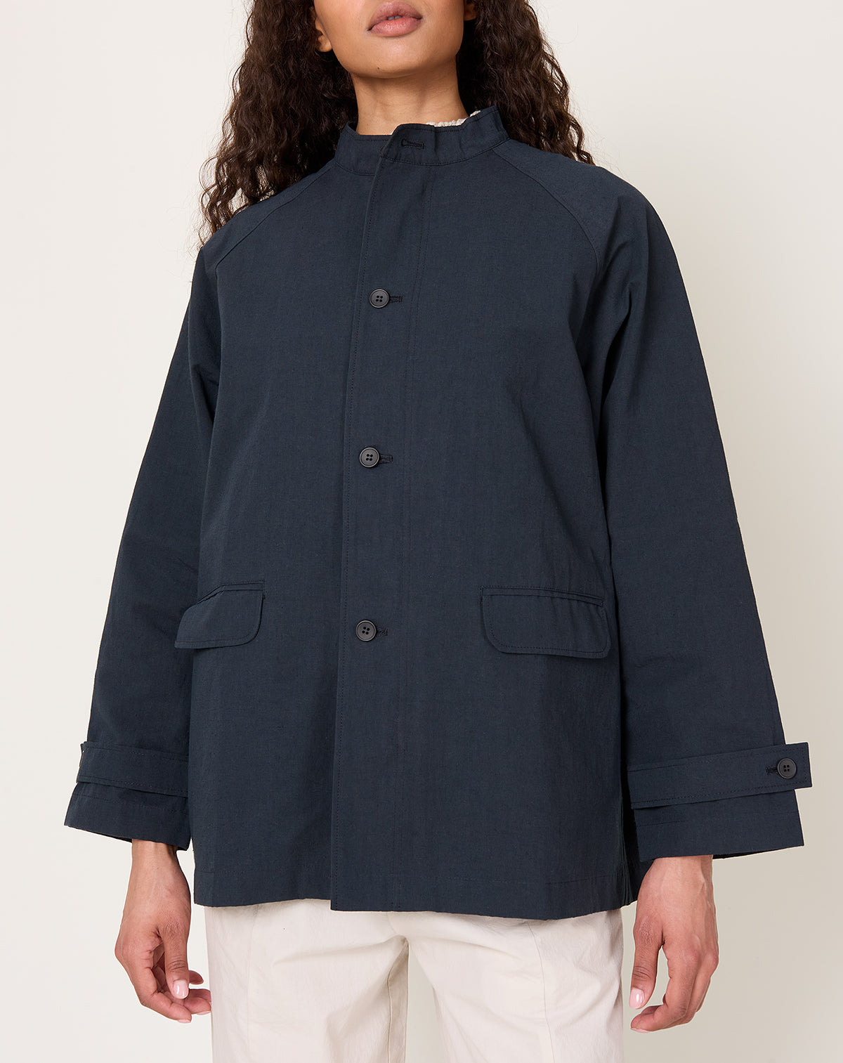Cotton Raglan Jacket in Stone Grey | evam eva | Covet + Lou | Covet + Lou