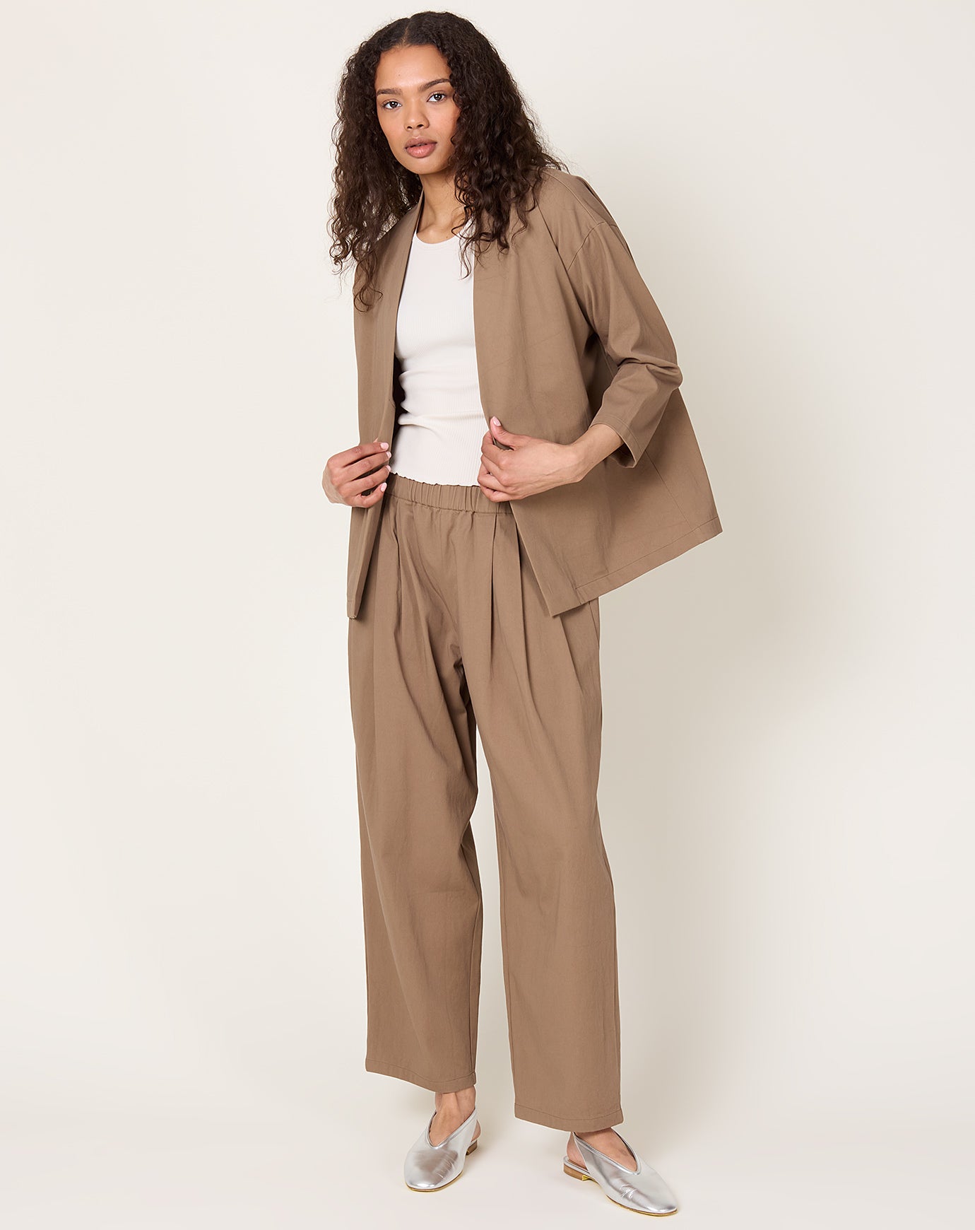 evam eva Cotton Jacket in Amber