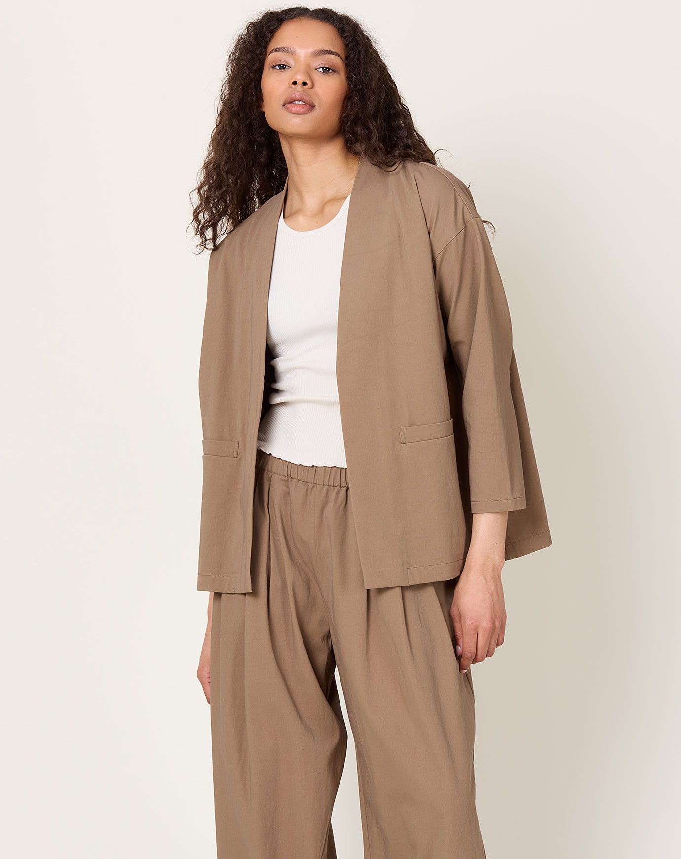 evam eva Cotton Jacket in Amber