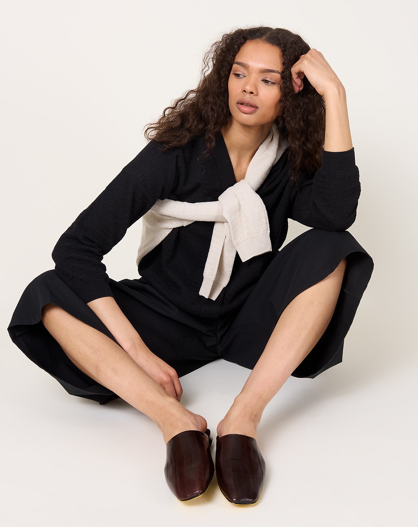 evam eva Cotton Culottes in Black
