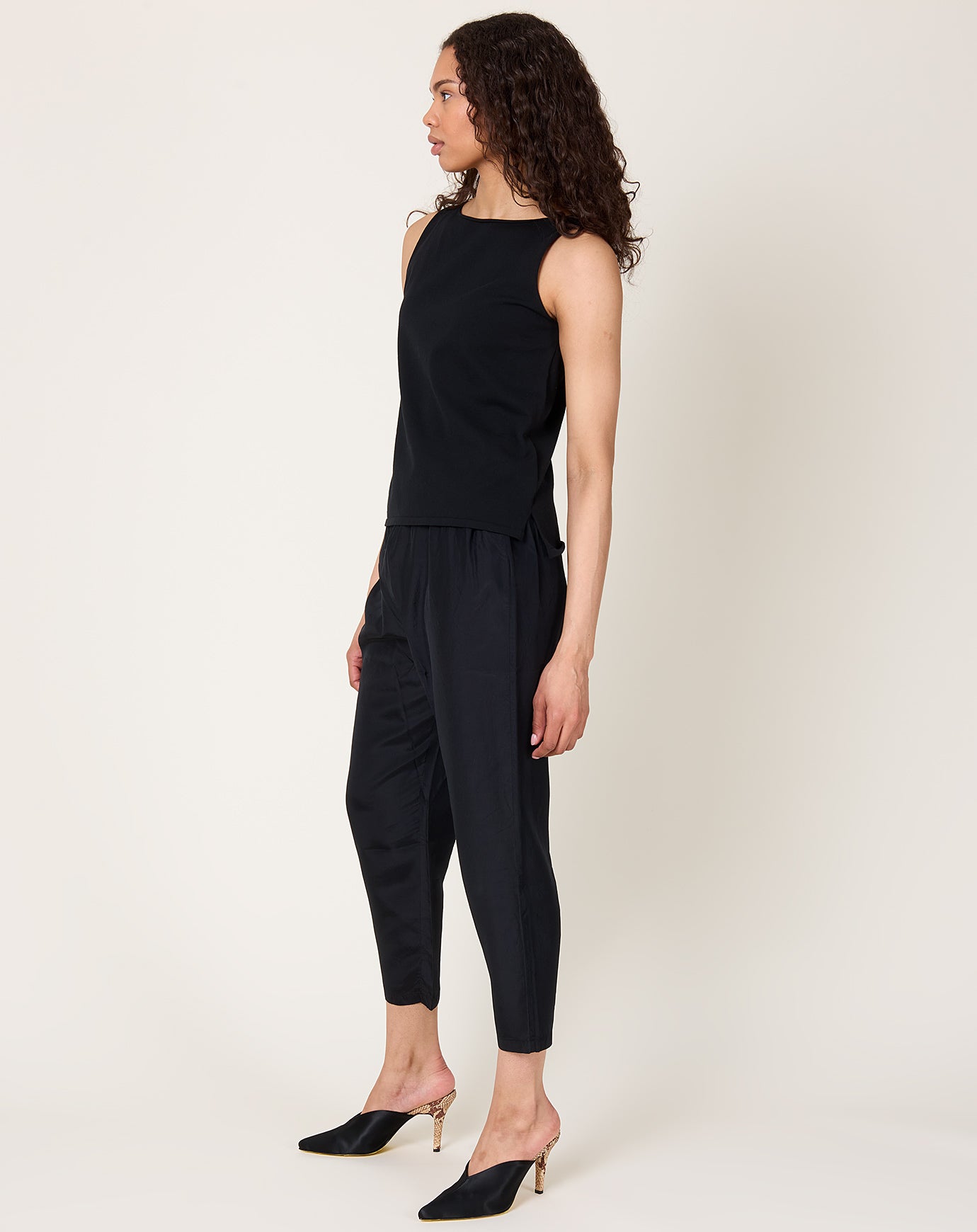 evam eva Cupro Silk Pants in Black
