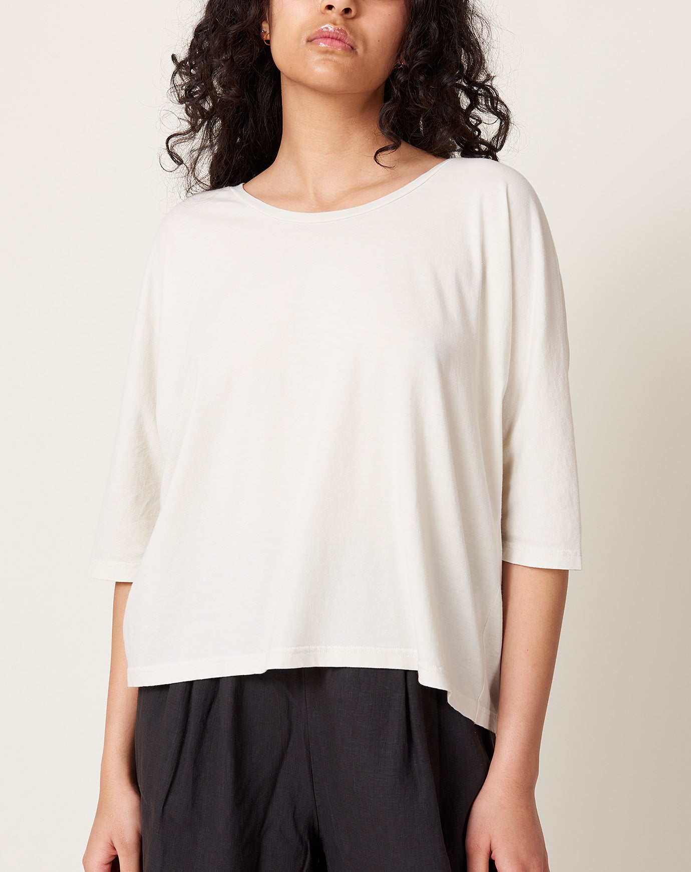 evam eva cut&sew Dolman Pullover in Antique White