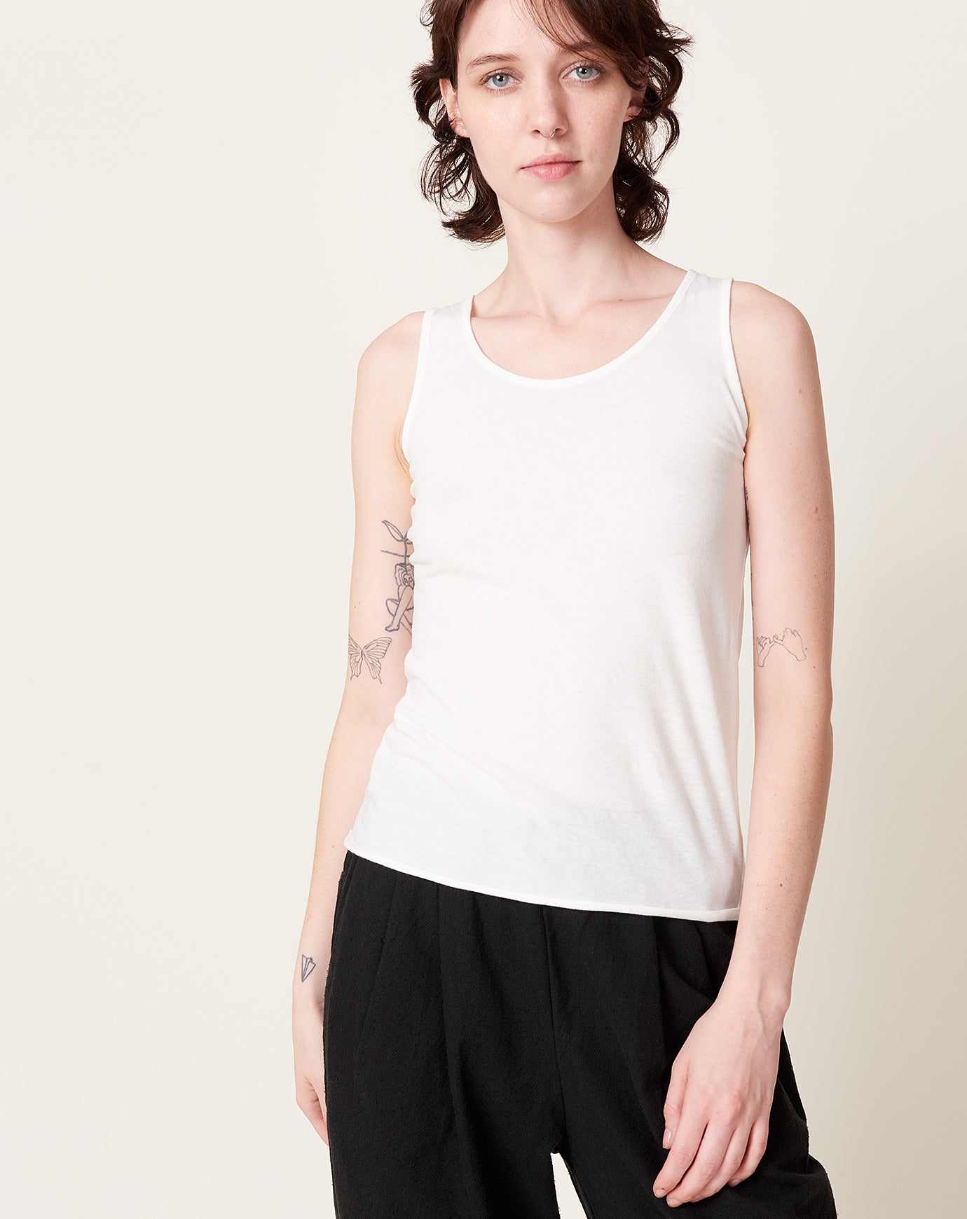 evam eva cut&sew Sleeveless in Off White