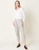 evam eva Linen Tuck Pants in Light Grey