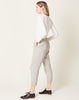 evam eva Linen Tuck Pants in Light Grey
