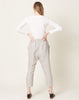 evam eva Linen Tuck Pants in Light Grey