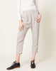 evam eva Linen Tuck Pants in Light Grey