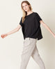 evam eva Linen Wide Pullover in Sumi