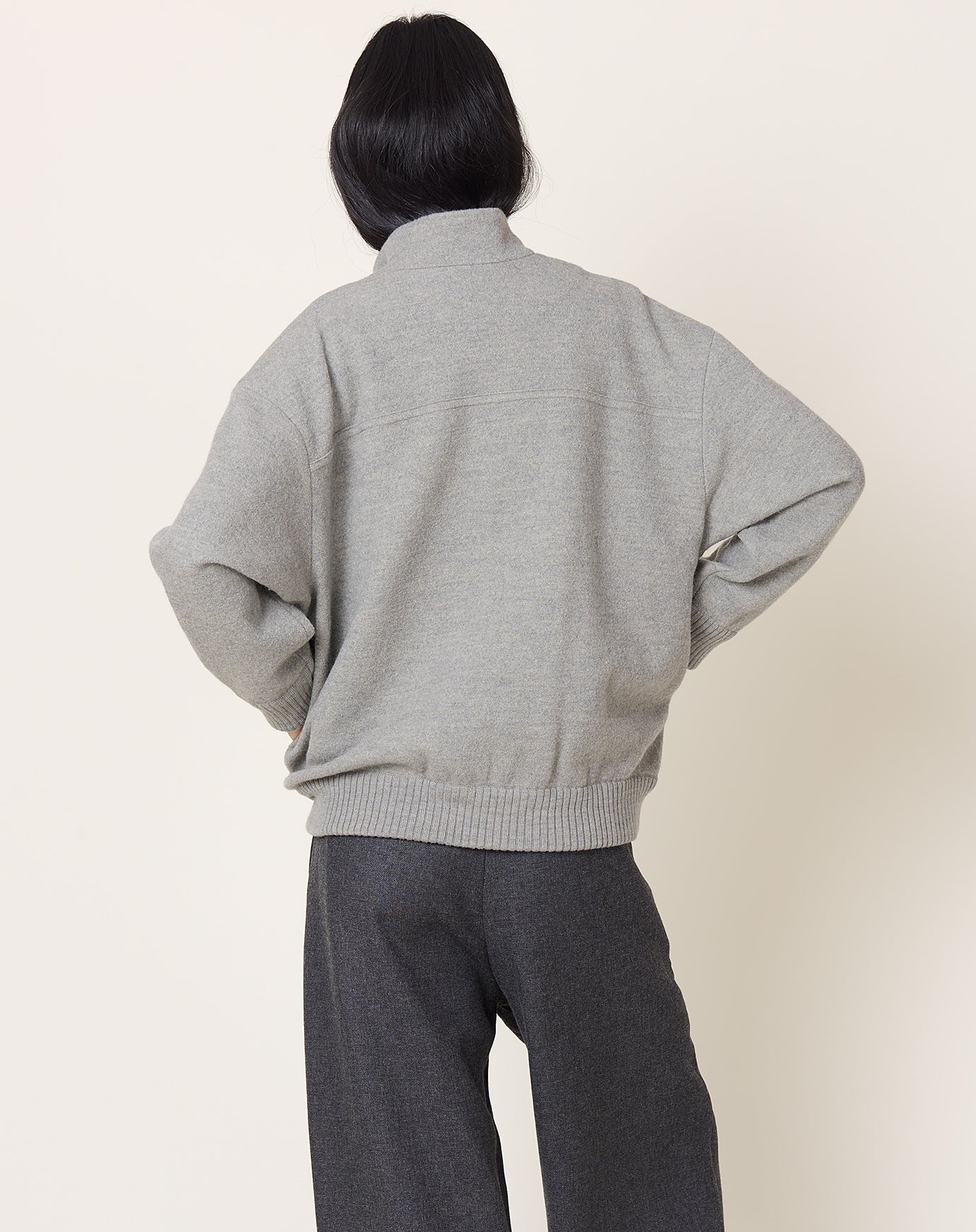 evam eva Press Wool Blouson in Grey