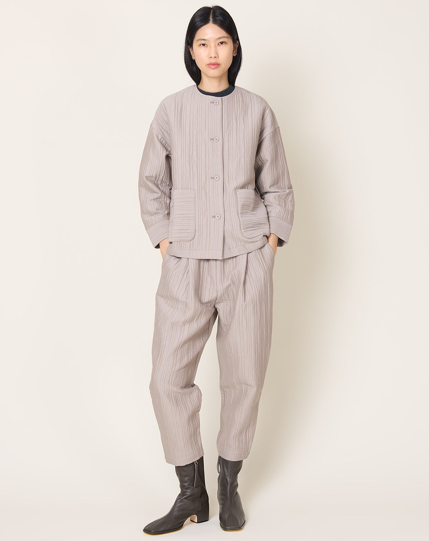 evam eva Quilting Jacket in Grege