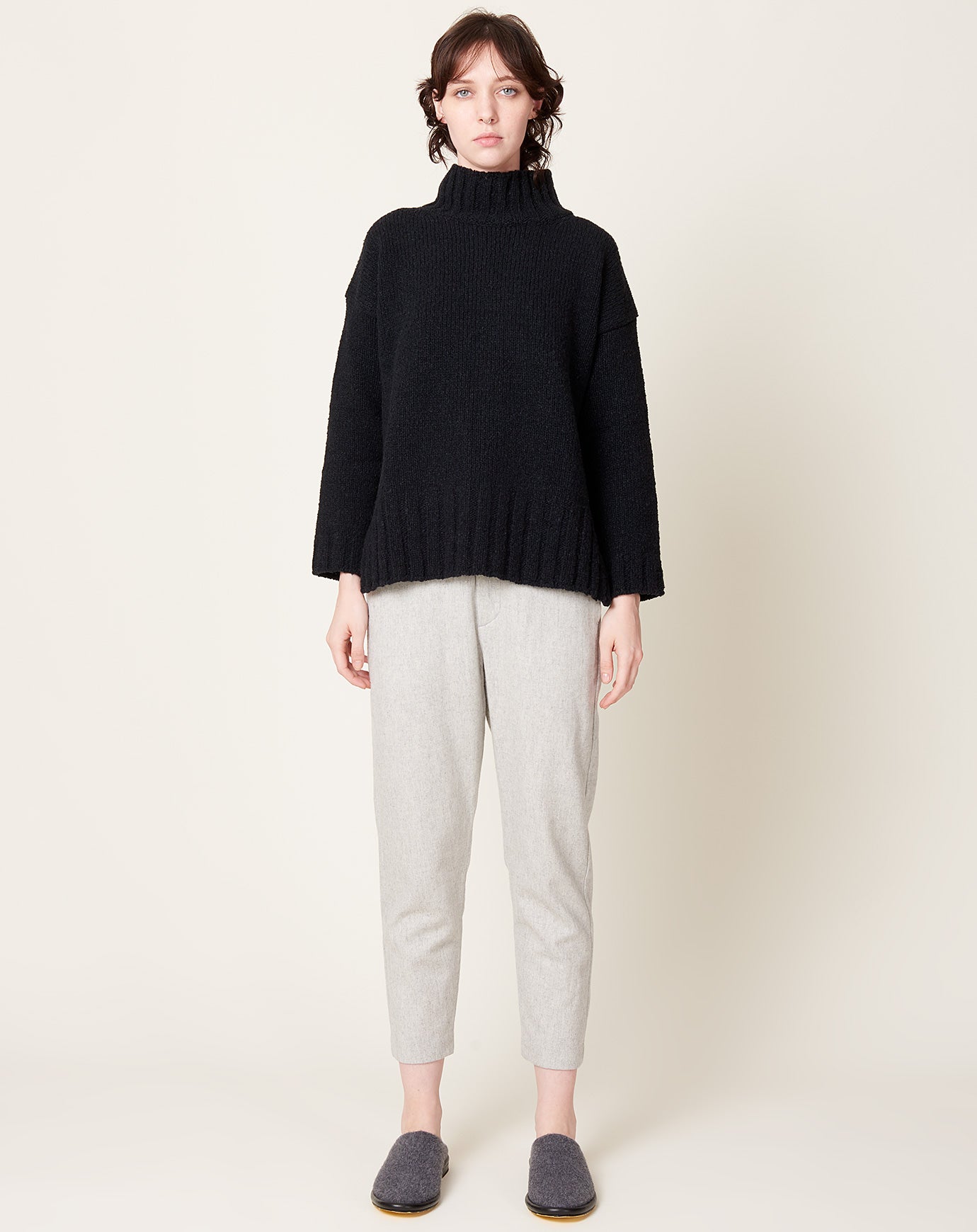 evam eva Renew-Wool Turtleneck in Charcoal