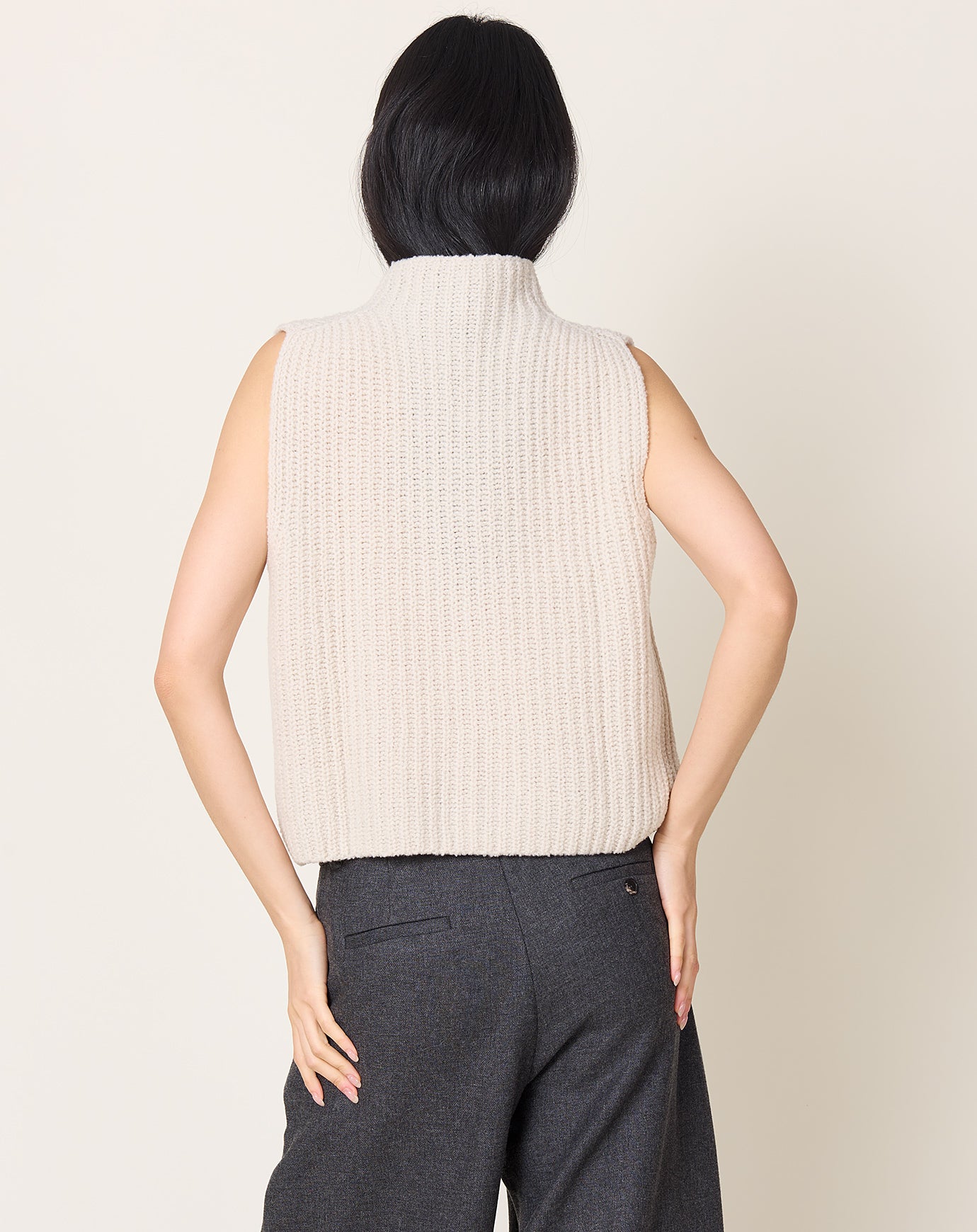 evam eva Renew Wool Vest in Ivory