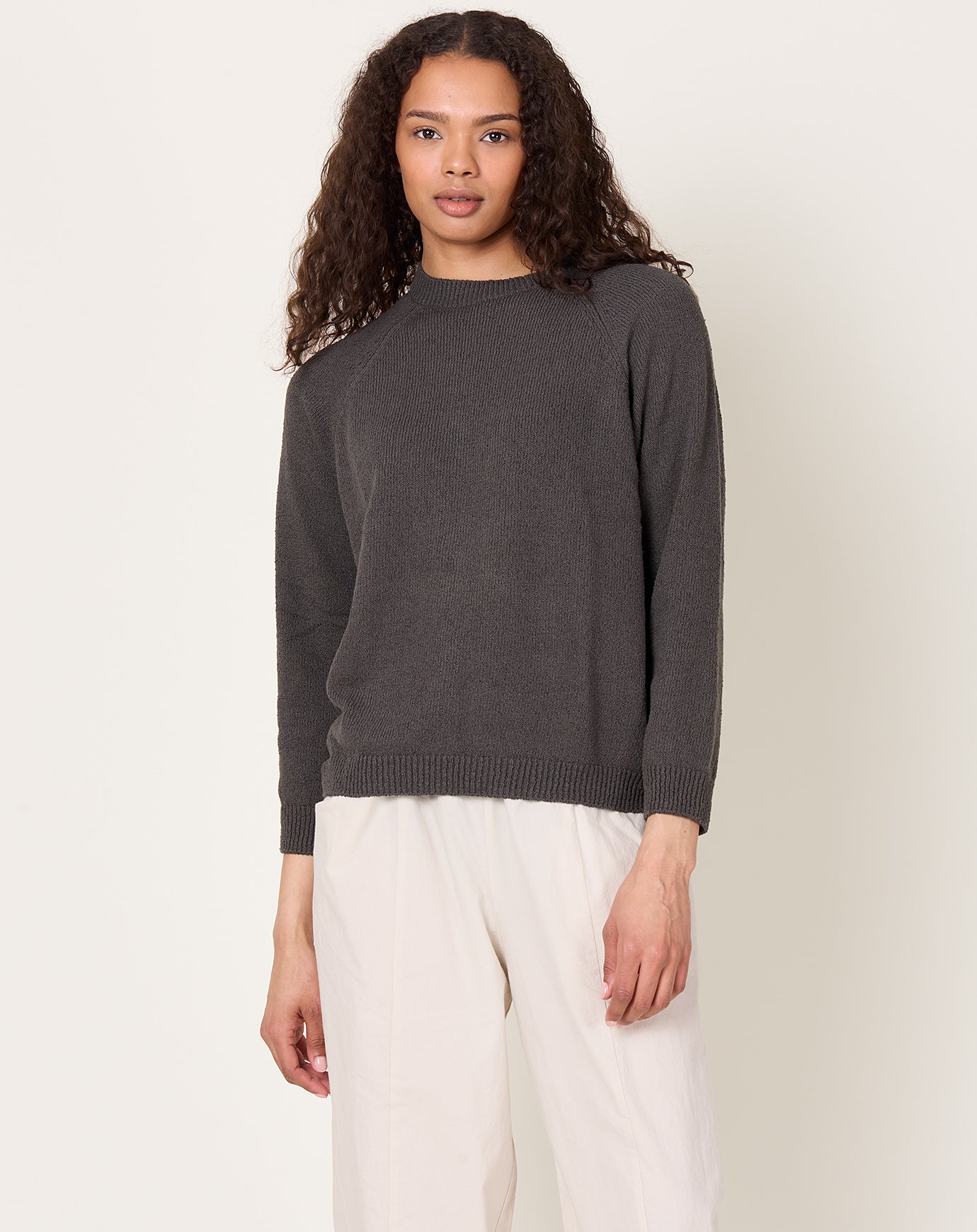 evam eva Roving Cotton Pullover in Stone Grey