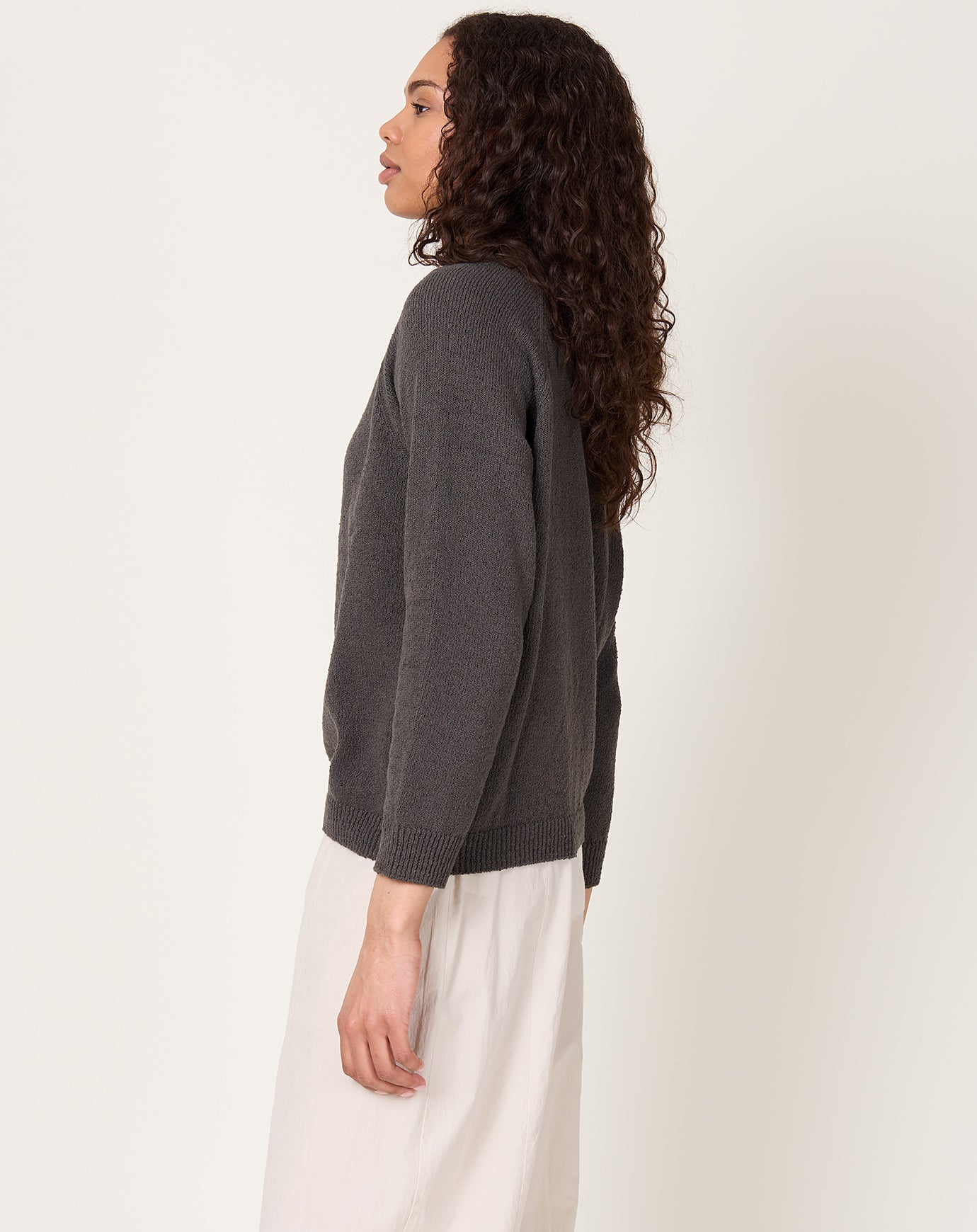 evam eva Roving Cotton Pullover in Stone Grey