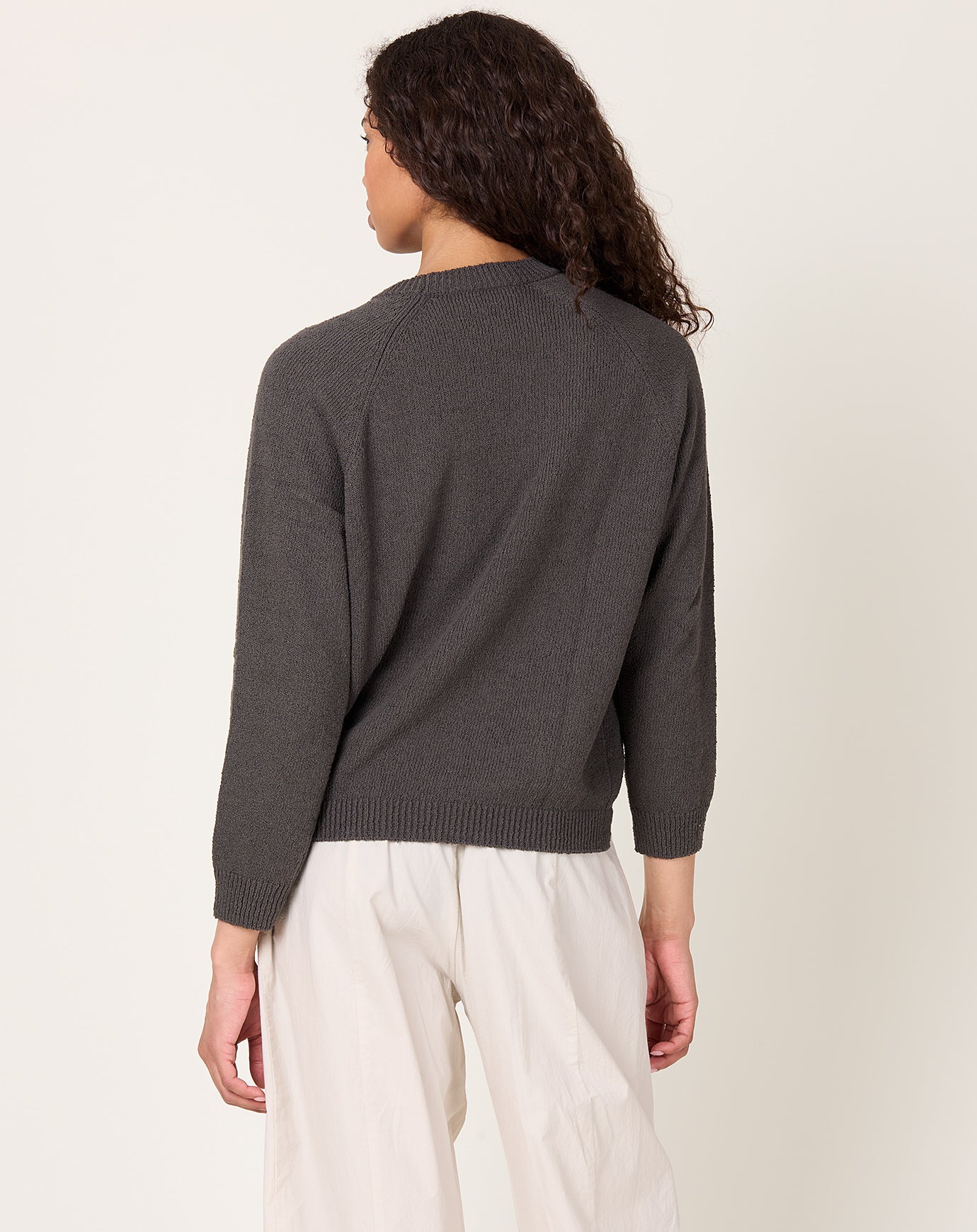 evam eva Roving Cotton Pullover in Stone Grey