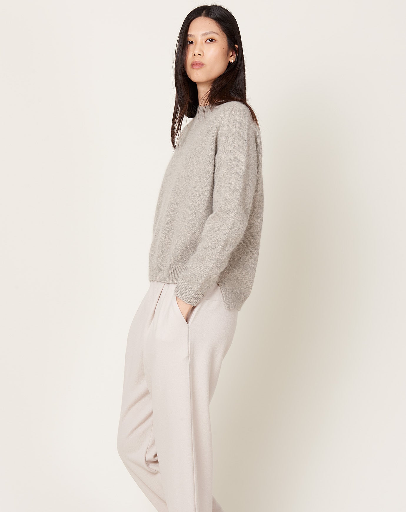 evam eva Wool Fox Pullover in Beige