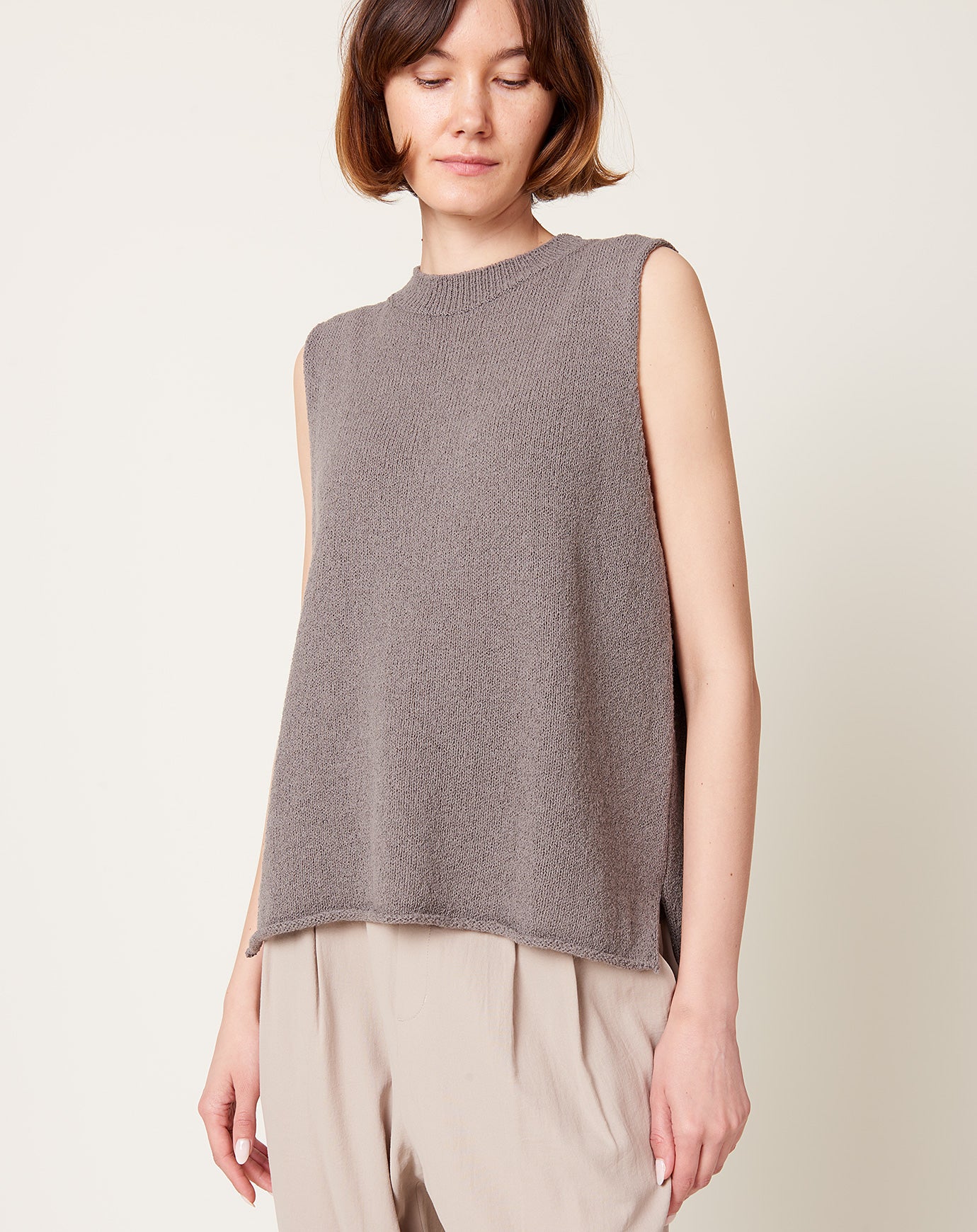 Evam Eva Cotton Cashmere Camisole in Gray  Cashmere, Cashmere knits,  Layering tanks
