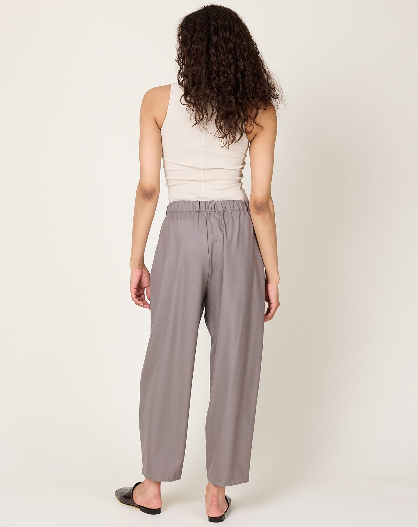evam eva Wool Volume Pants in Otter Grey