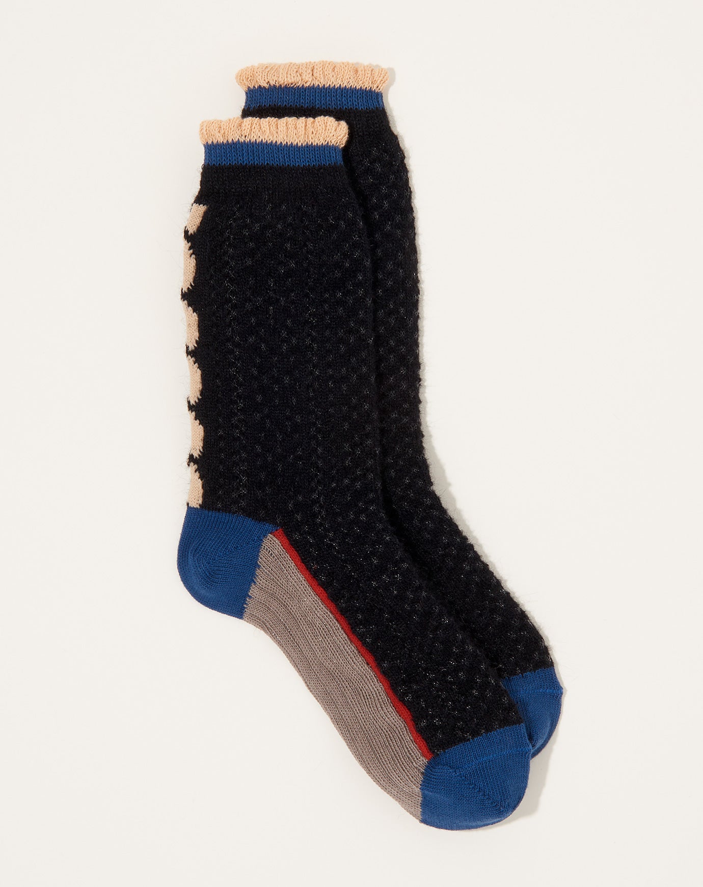 Exquisite J Mohair Simple Braid Socks in Navy