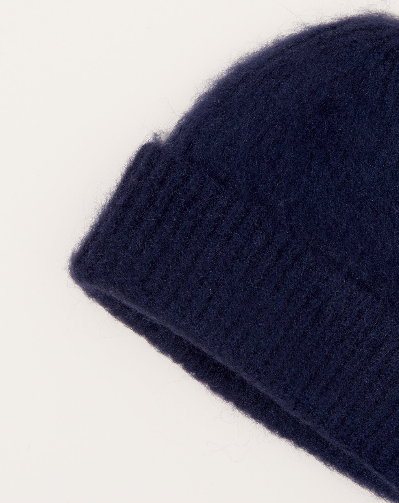 Exquisite J Mohair Wool Brushed Beanie in Blueberry