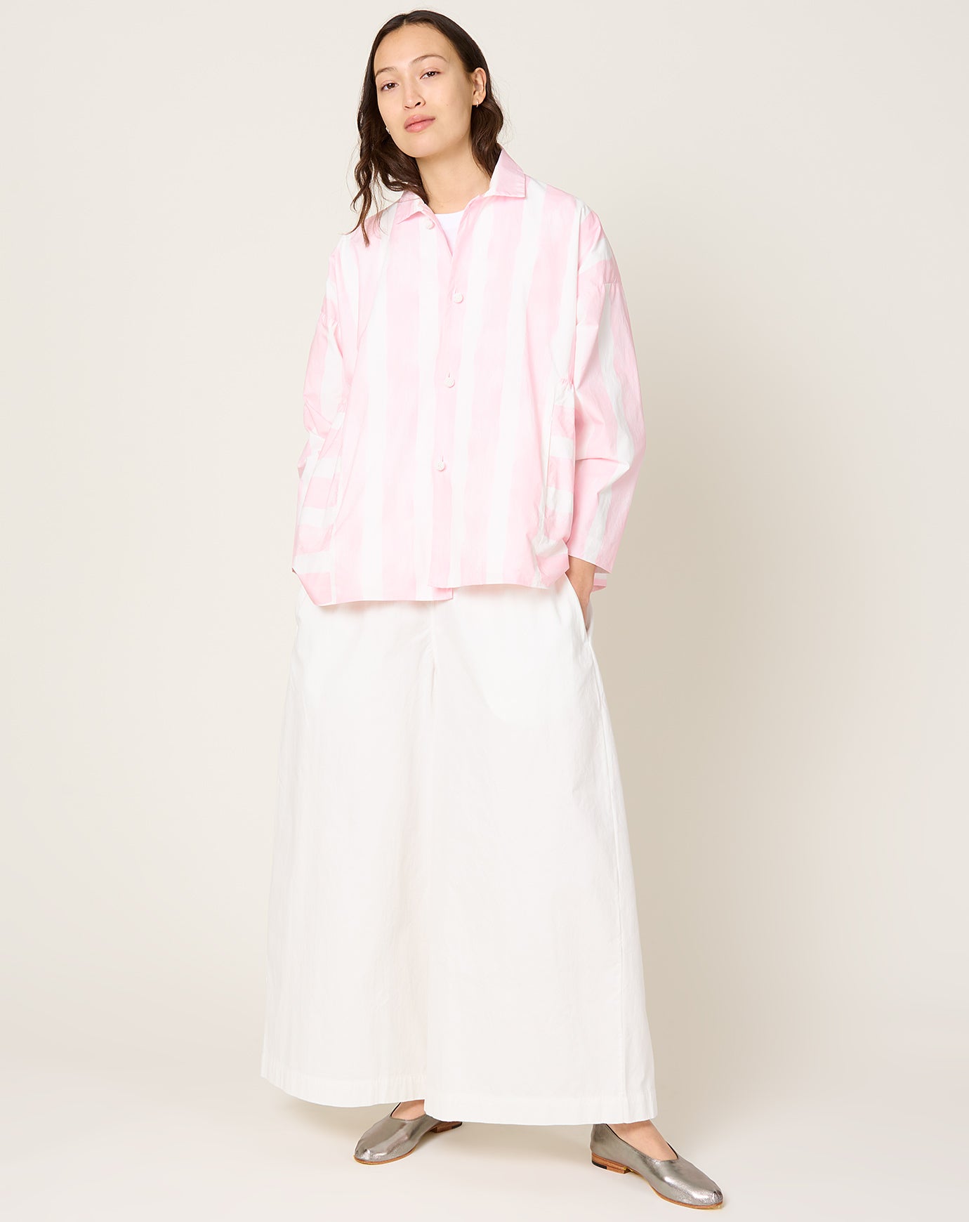 Fabiana Pigna Juana Jacket in Brushstroke Rose Stripe