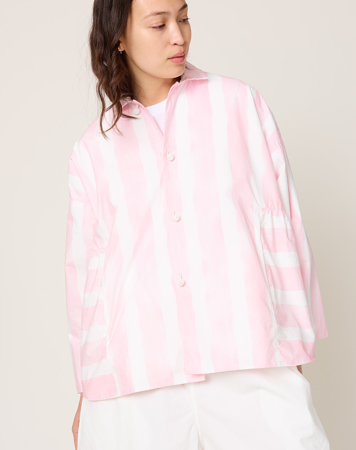 Fabiana Pigna Juana Jacket in Brushstroke Rose Stripe