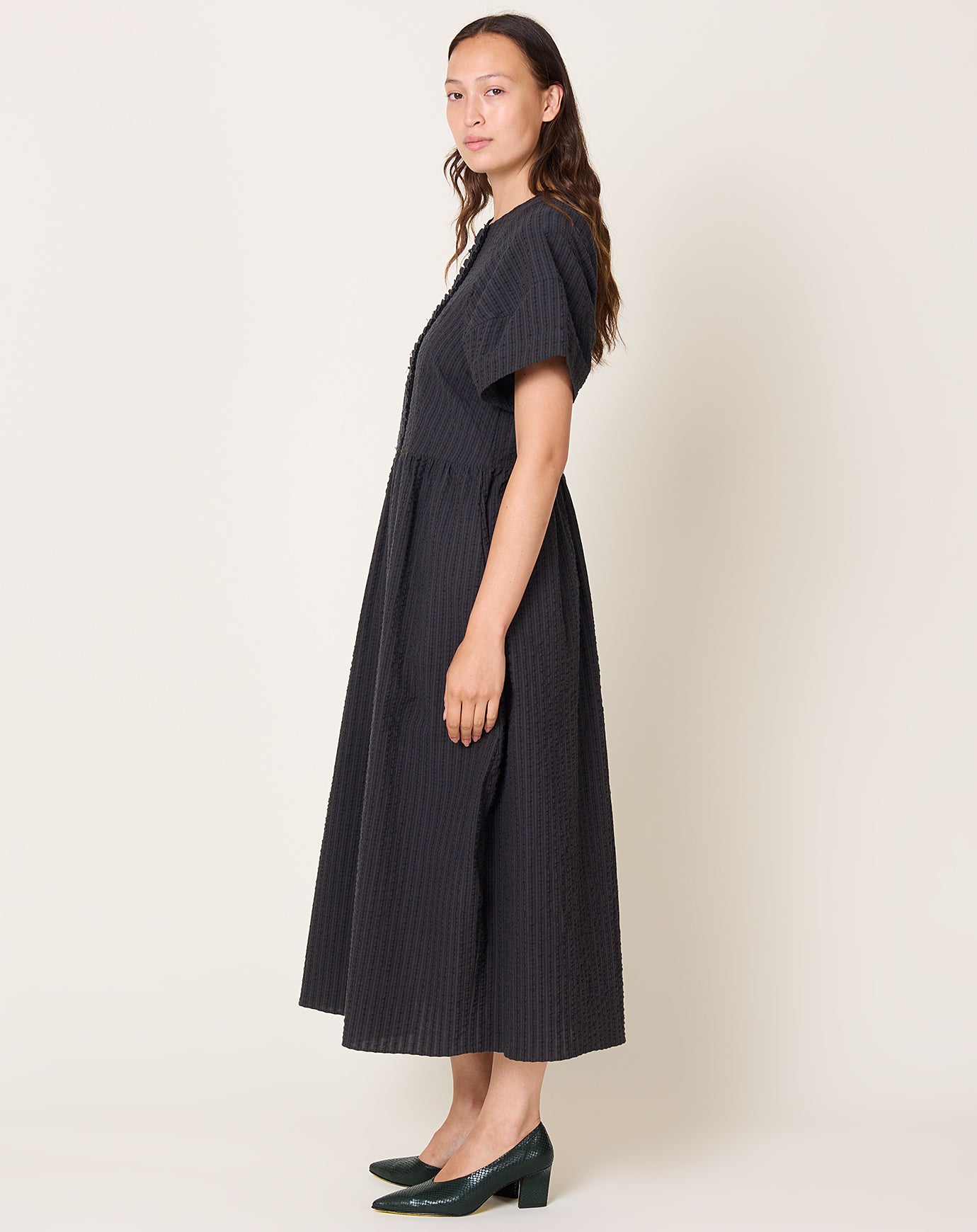 Fabiana Pigna Malu Dress in Navy Brown Melange