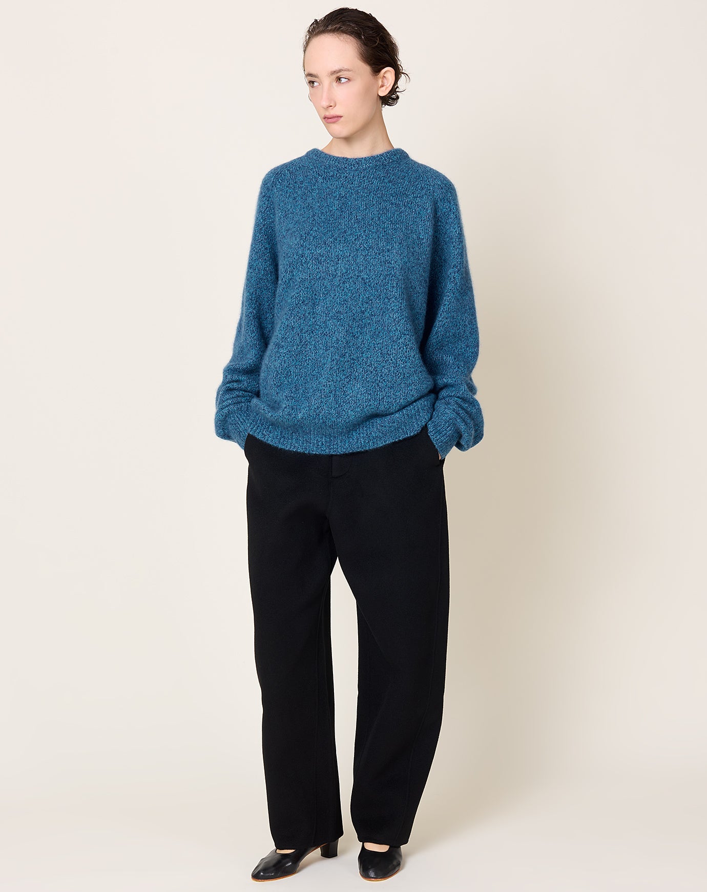 Frenckenberger BF R Neck Sweater in Bonito Marl