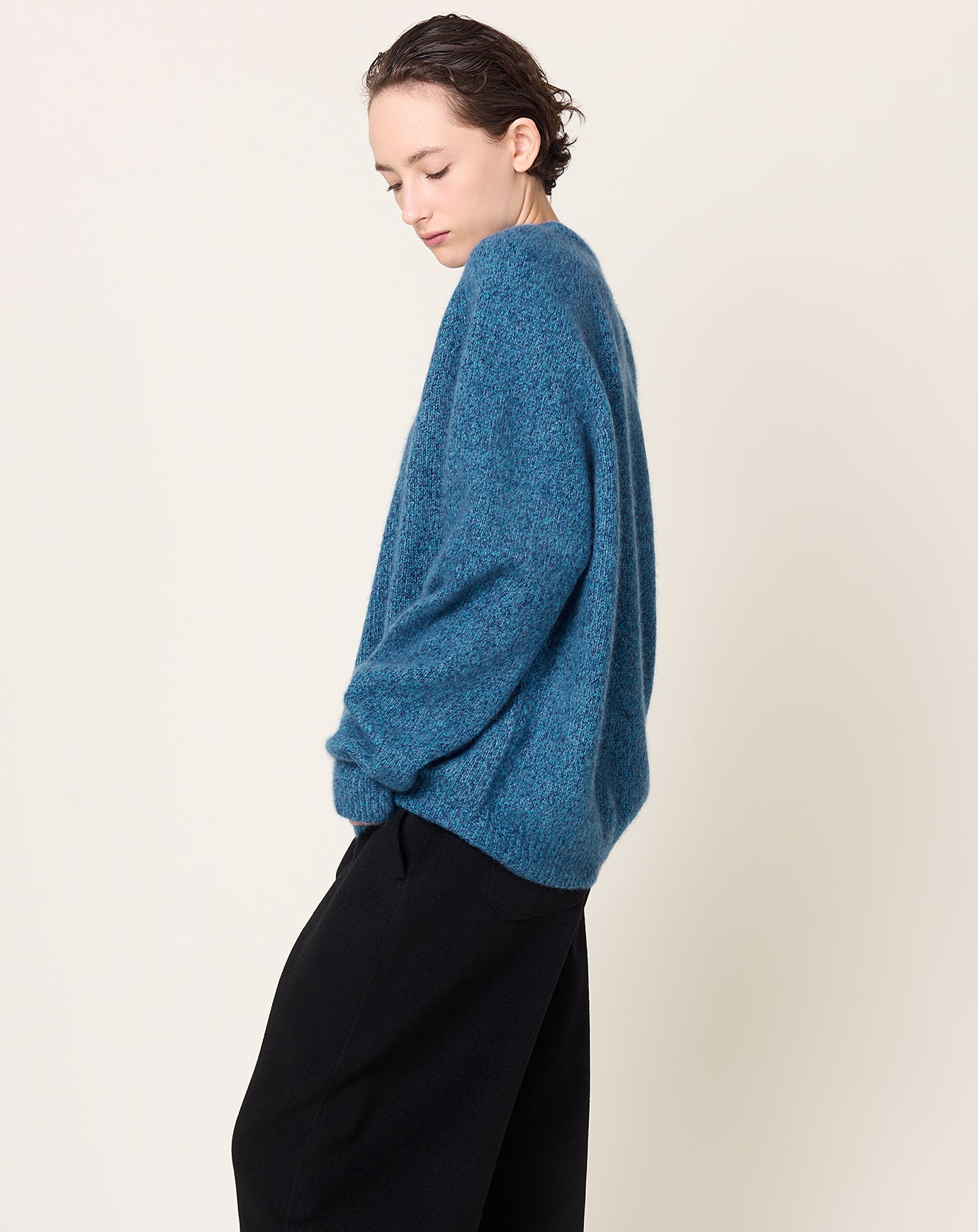 Frenckenberger BF R Neck Sweater in Bonito Marl
