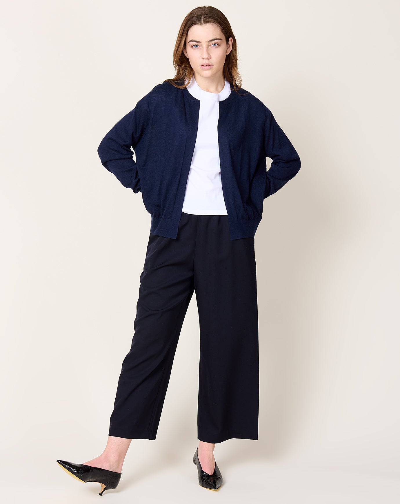 Frenckenberger Cashmere Silk Mini Bomber in Navy