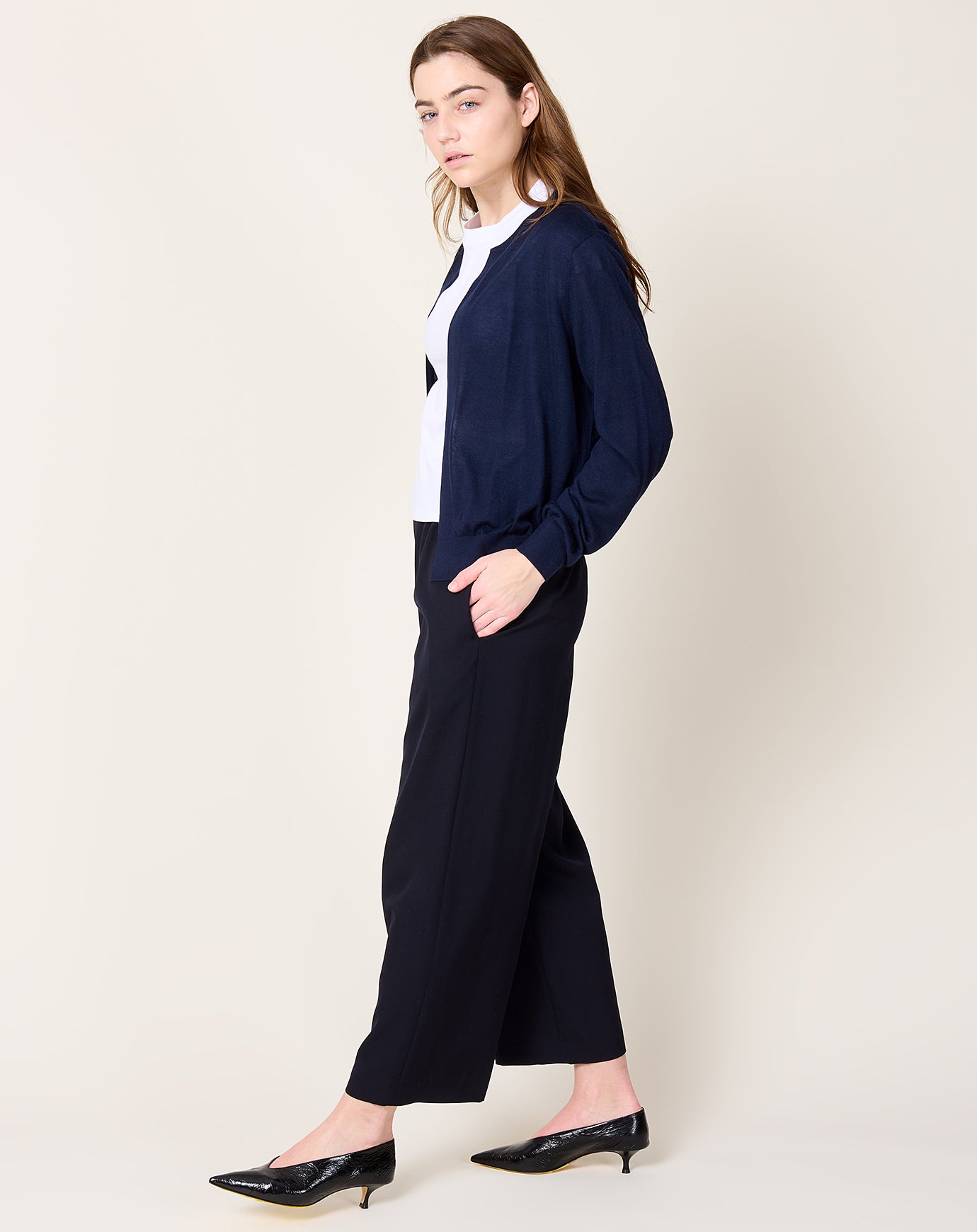 Frenckenberger Cashmere Silk Mini Bomber in Navy