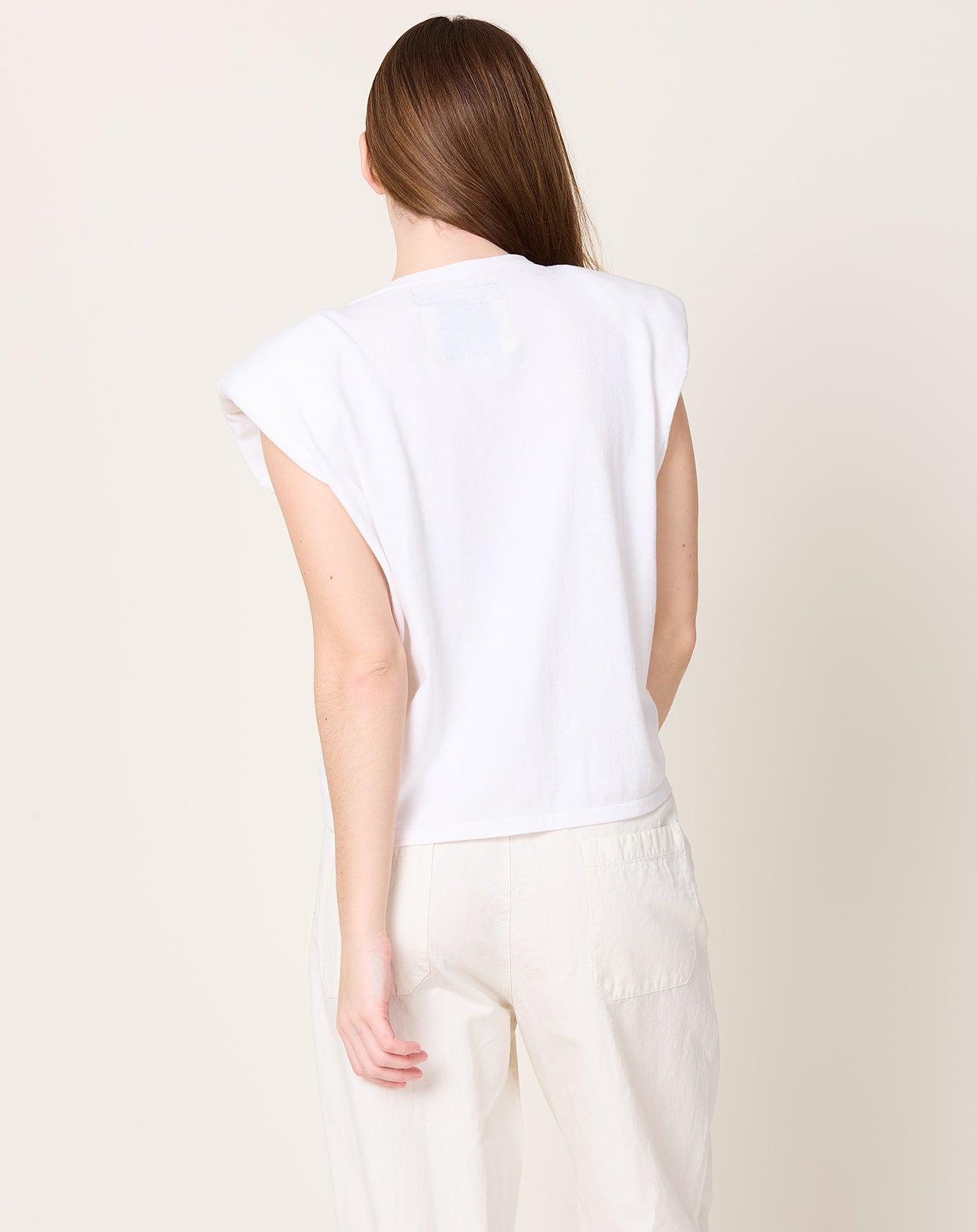 Frenckenberger Cashmere Silk SL Mini Shoulder T-Shirt in White