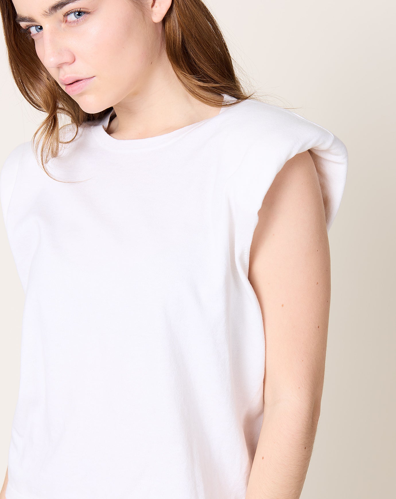 Frenckenberger Cashmere Silk SL Mini Shoulder T-Shirt in White