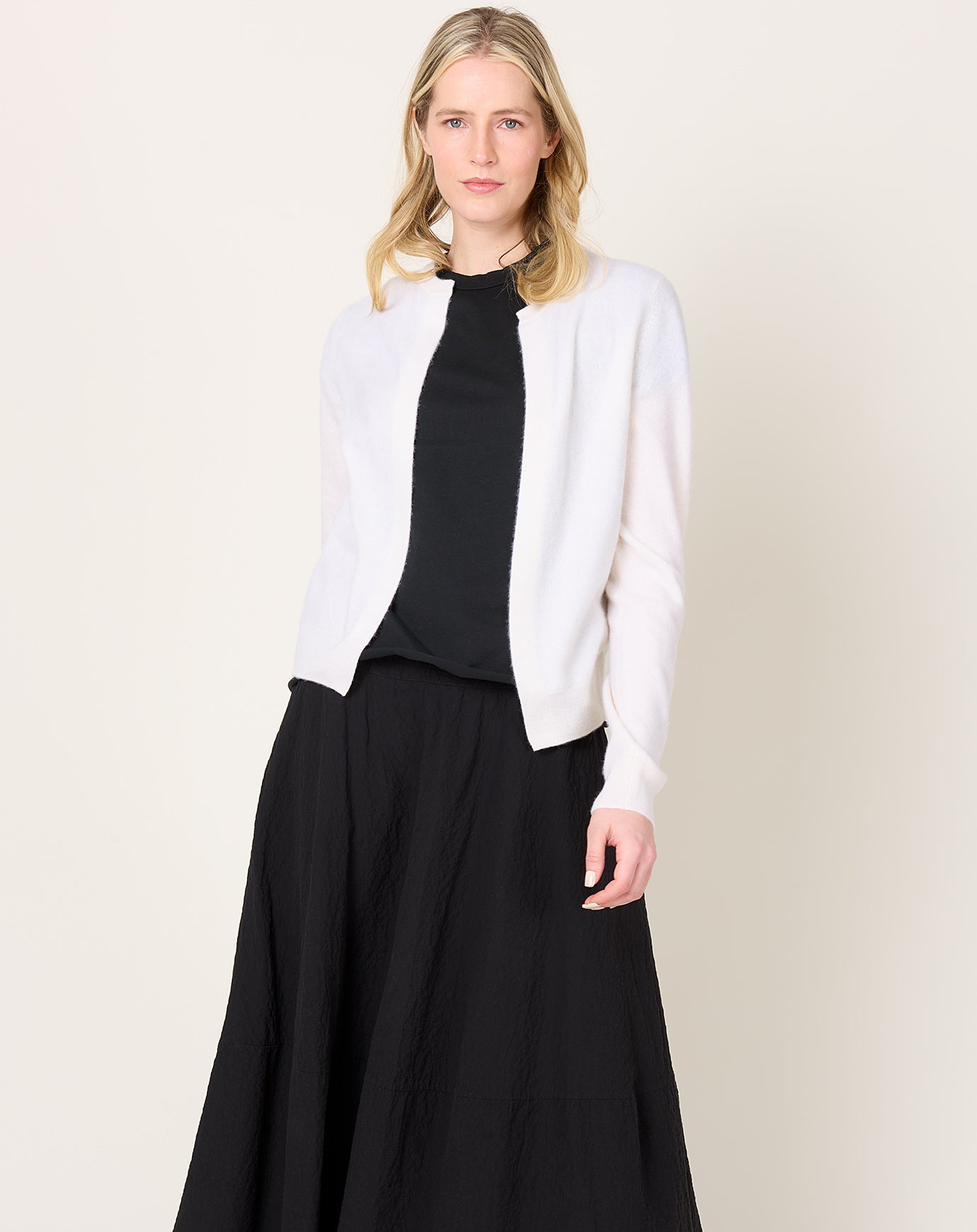 Frenckenberger Mini Cardigan in White