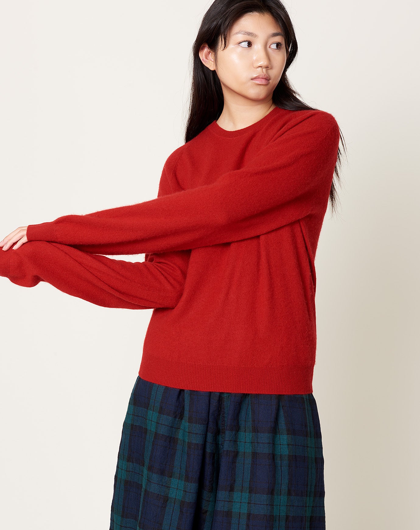 Frenckenberger Mini R Neck Sweater in Red